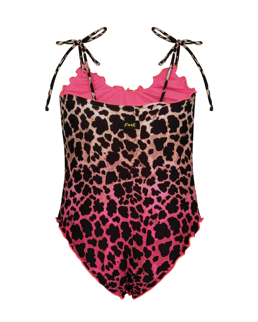 F**K Kids Costume Intero Fantasia Leopardato Rosa per Bambine