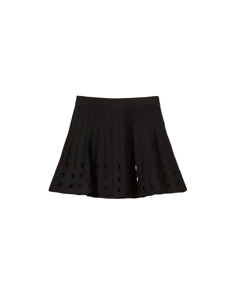 Twinset Kids Gonna Nero Plissettata per Bambine