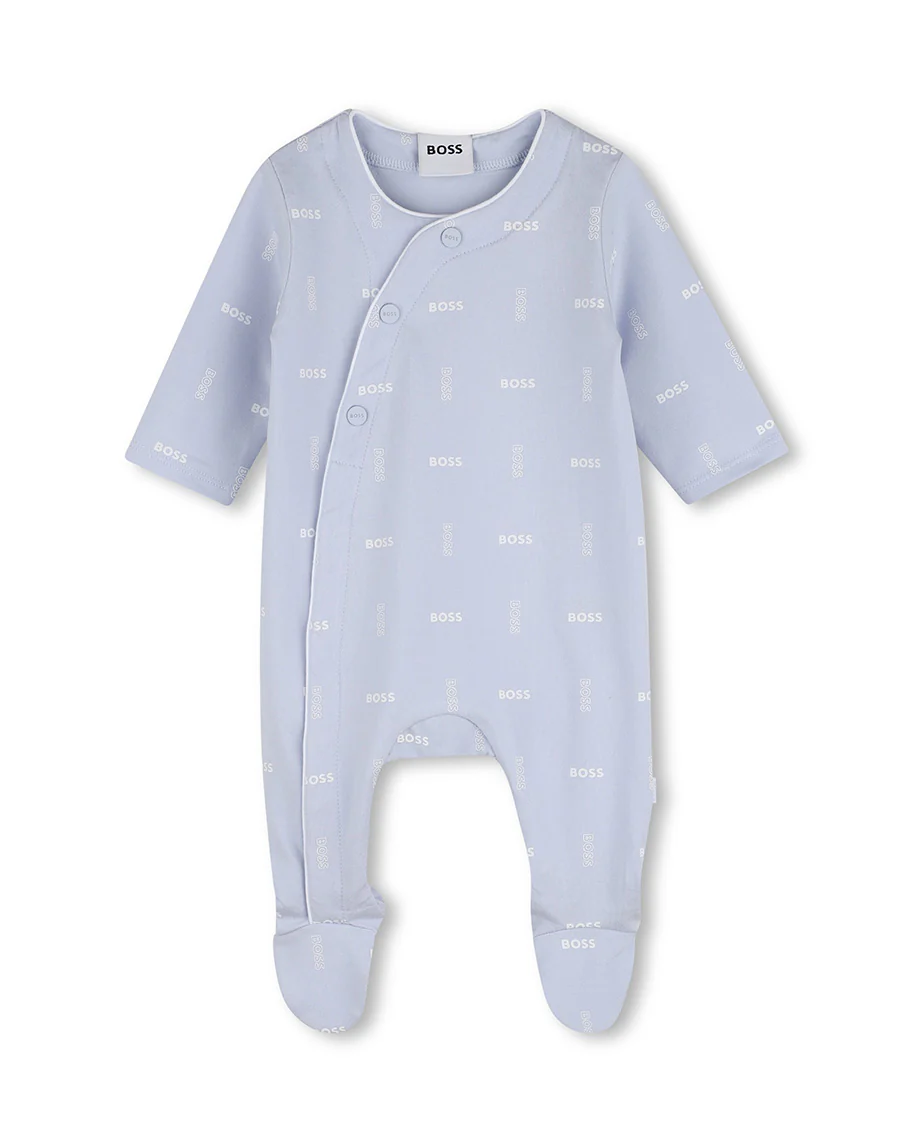 Boss Kids Tutina+ Bavetto + Cappello Blu Cielo All-Over per Neonati