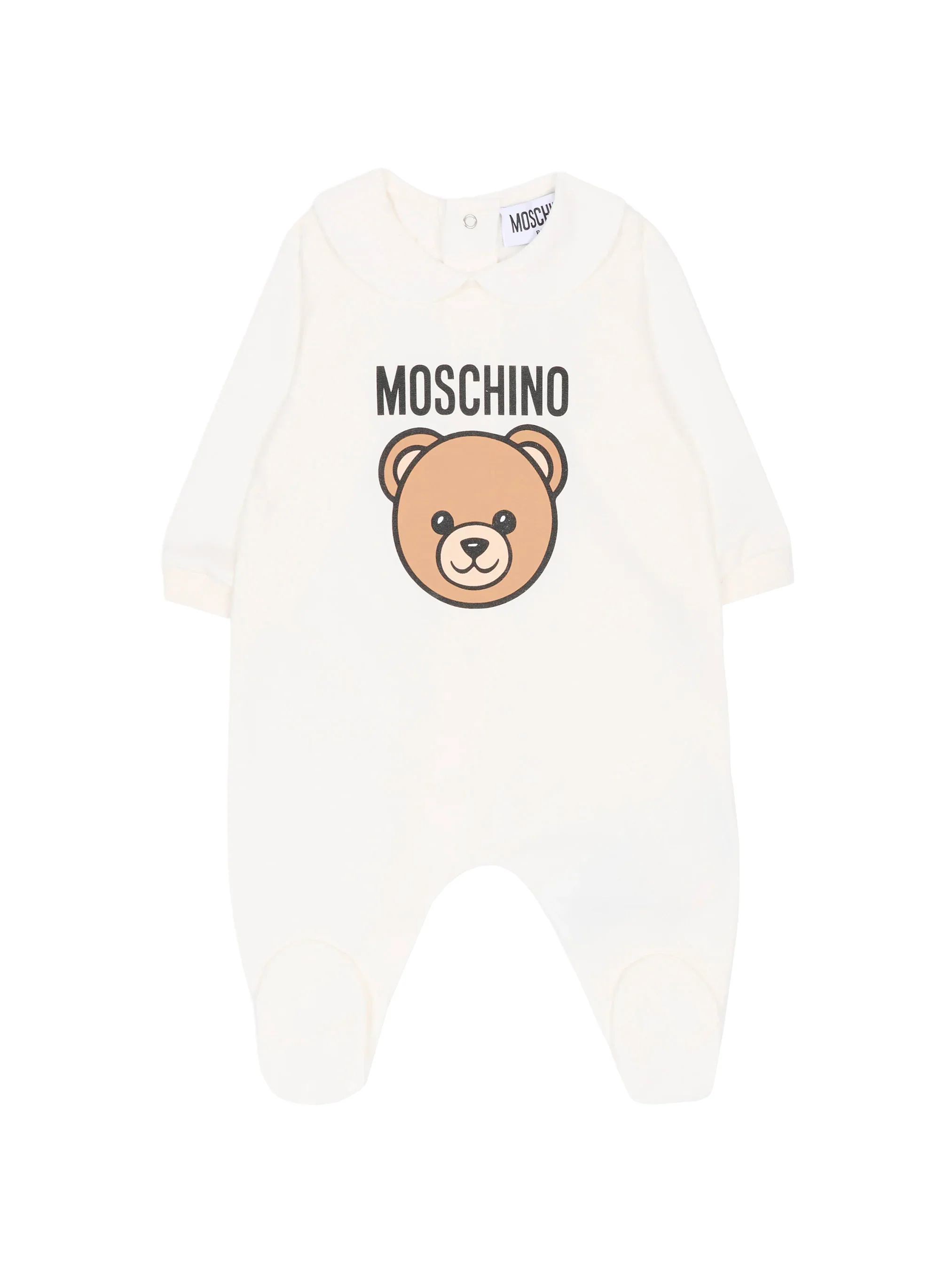 Moschino Kids Tutina Panna con stampa Logo Teddy Unisex per Neonati