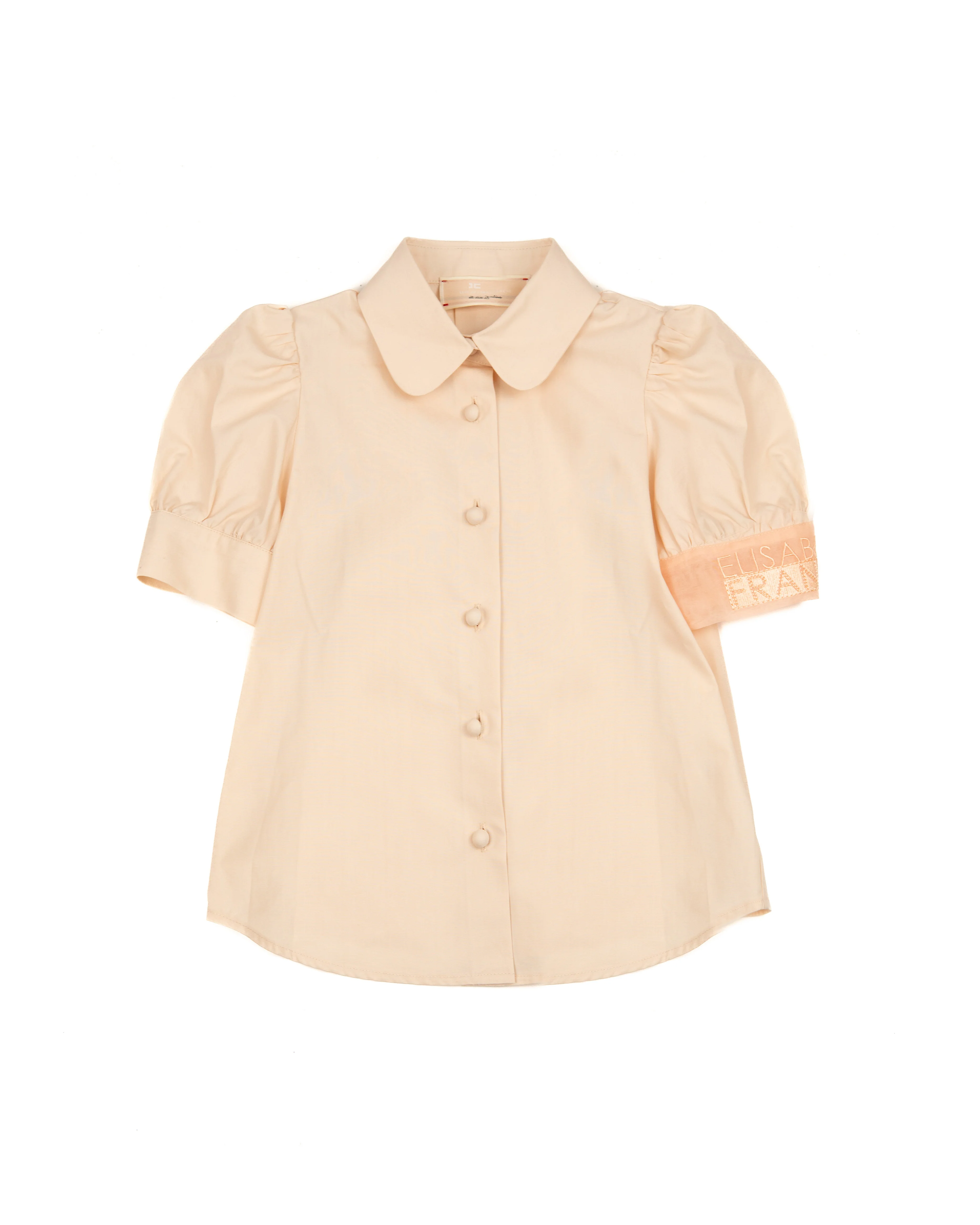 Elisabetta Franchi La Mia Bambina Camicia Rosa con Dettaglio Ricamo Logo per Bambine