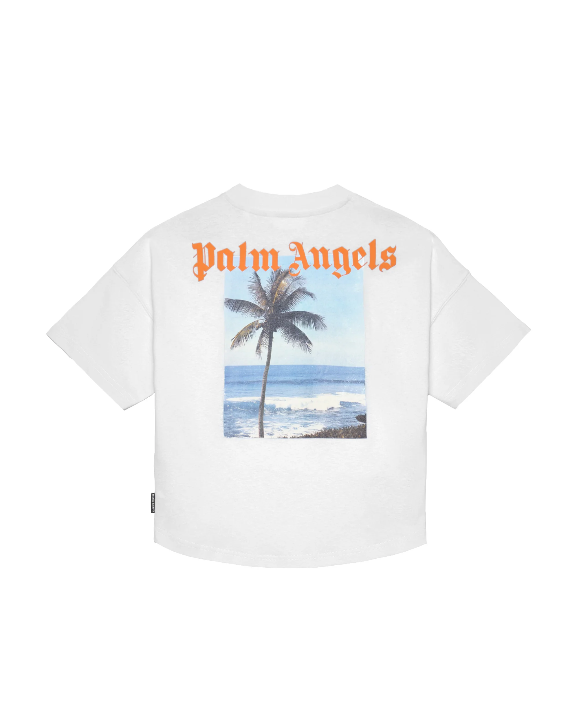 Palm Angels Kids T-Shirt Bianco con Stampa per Bambini
