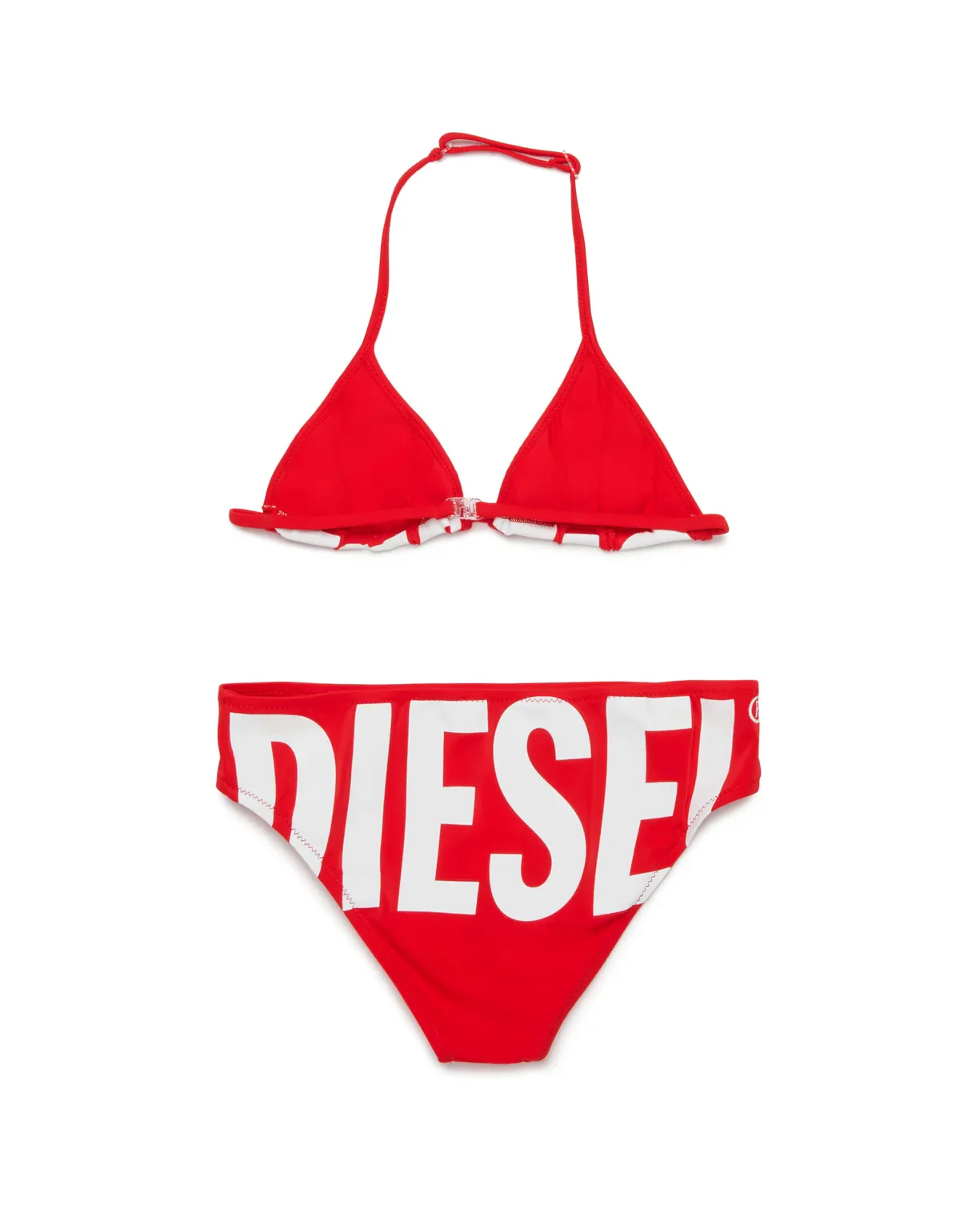 Diesel Kids Bikini Rosso con Stampa Logo a Contrasto per Bambine