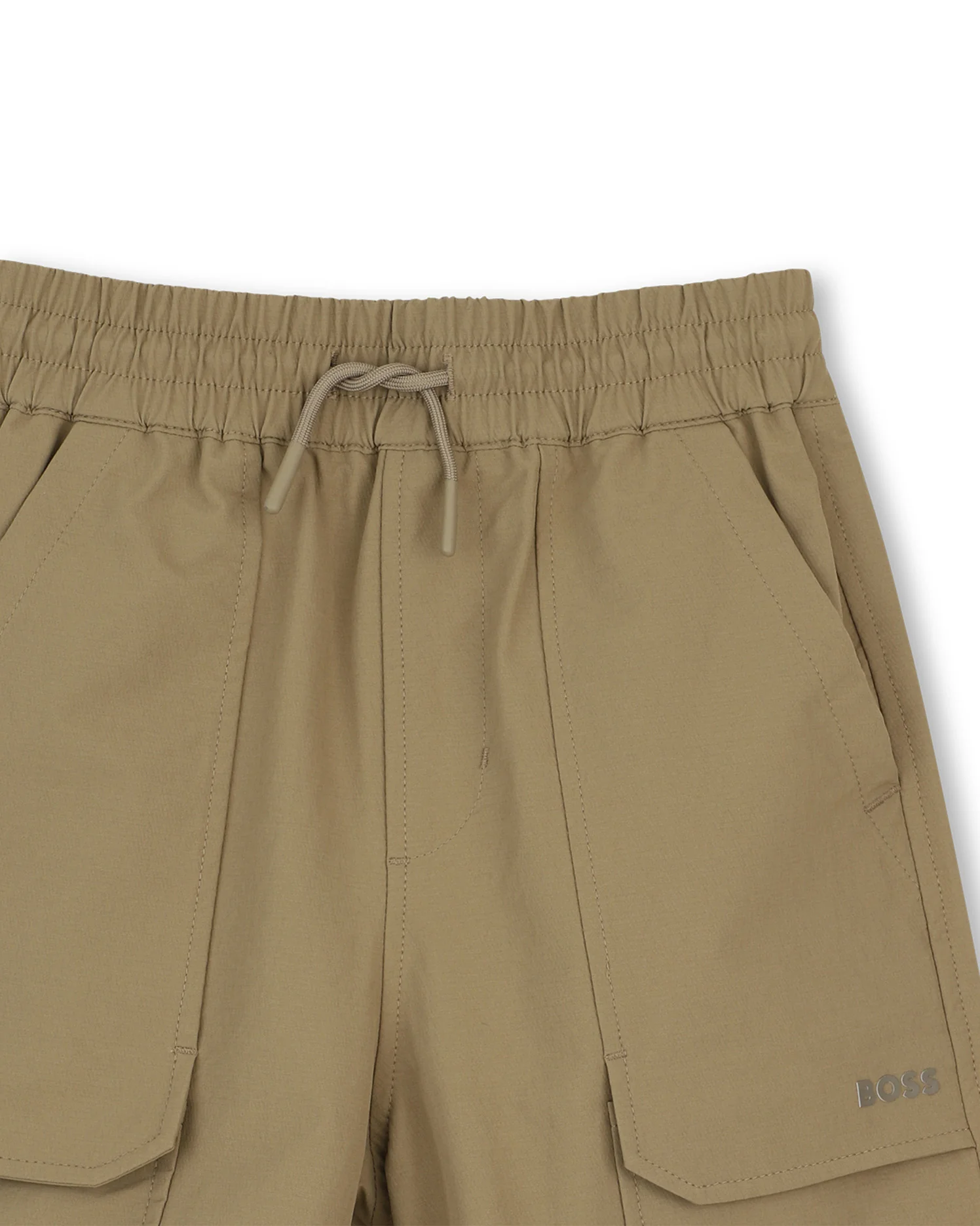 Boss Kids Bermuda Beige con Tasconi e Logo per Bambini