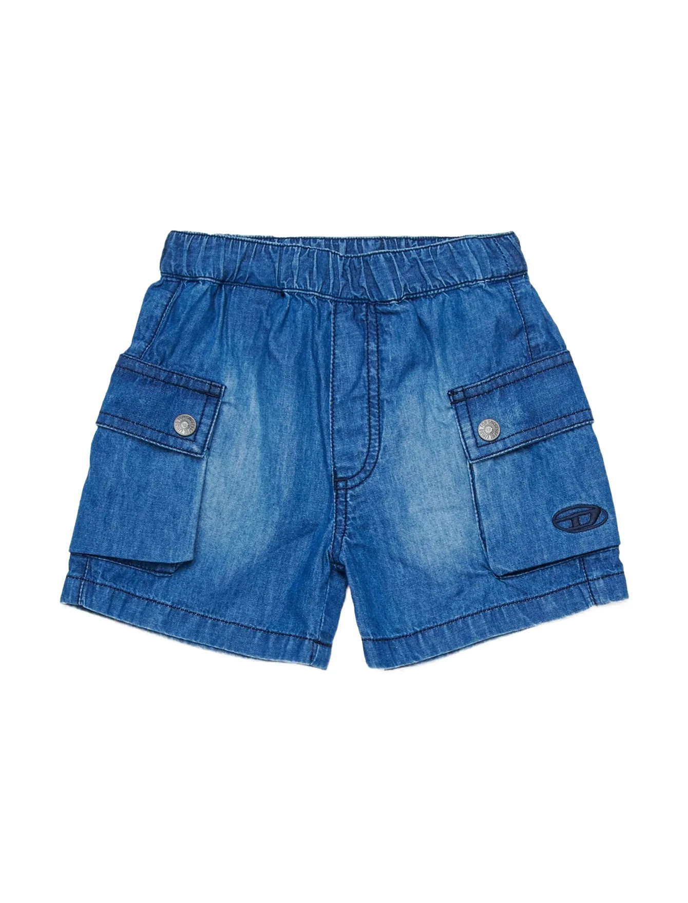 Diesel Kids Short in Denim con Tasconi per Neonati