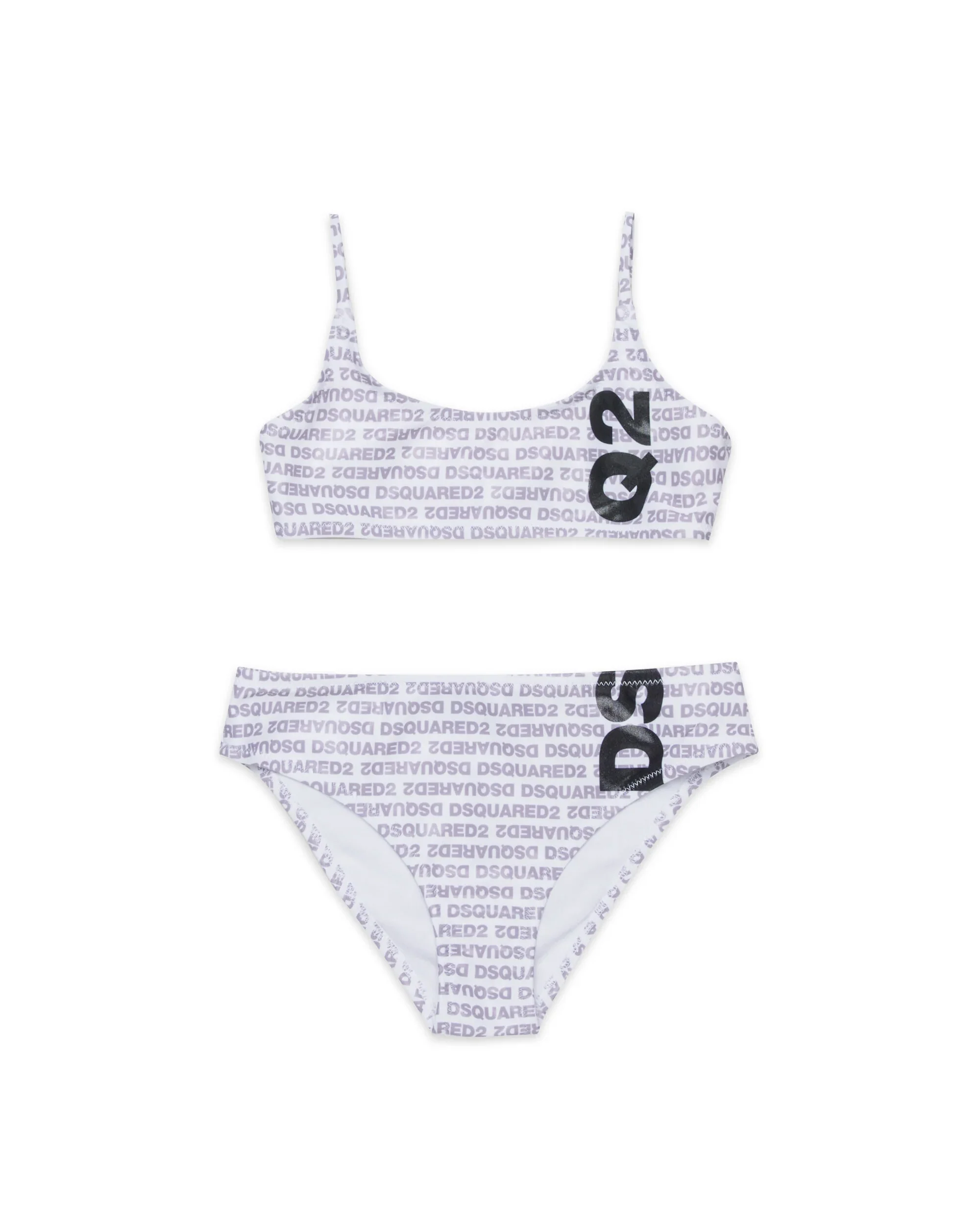 Dsquared Kids Costume Bianco All-Over Viola per Bambine