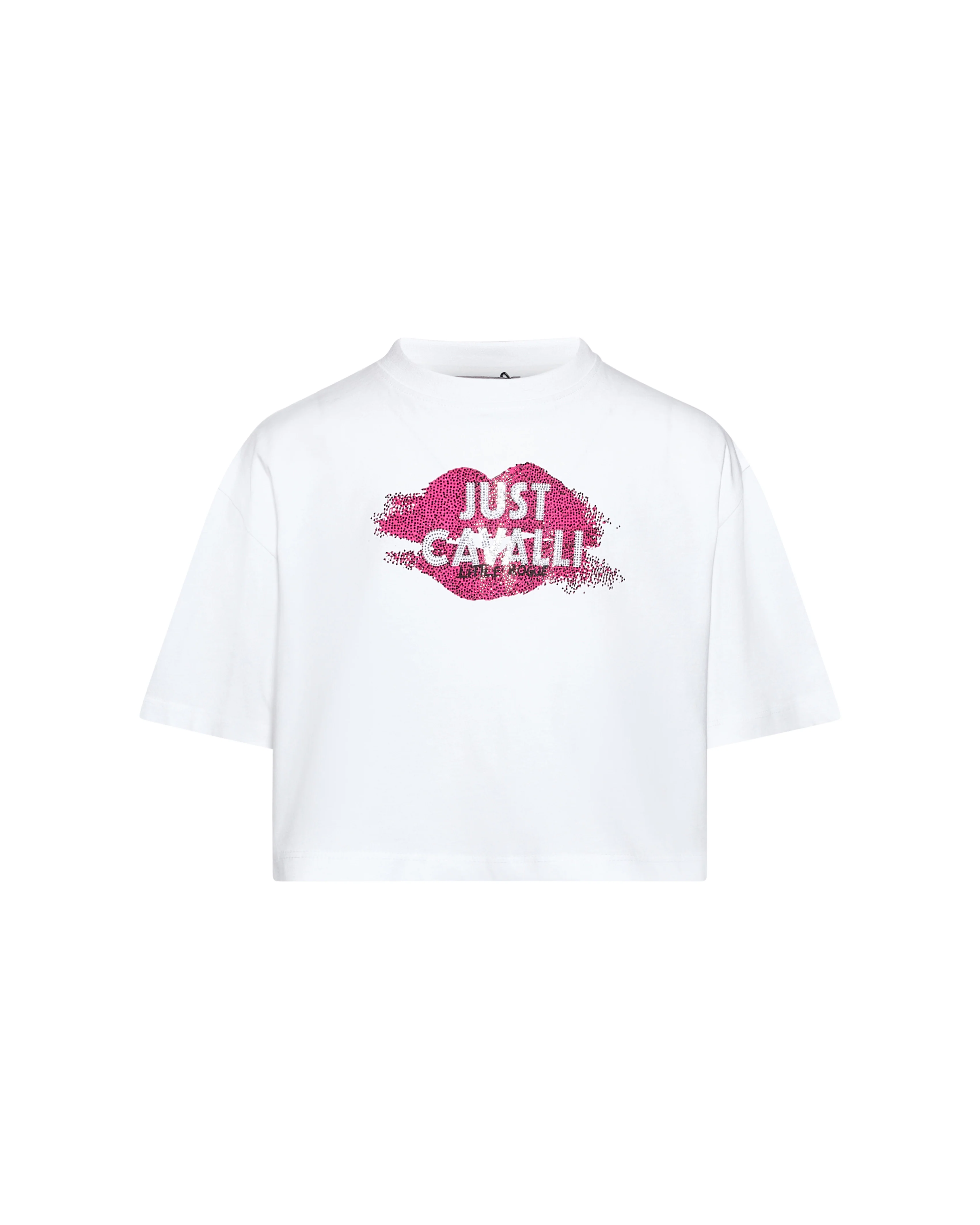 Just Cavalli Kids T-Shirt Bianco con Strass per Bambina