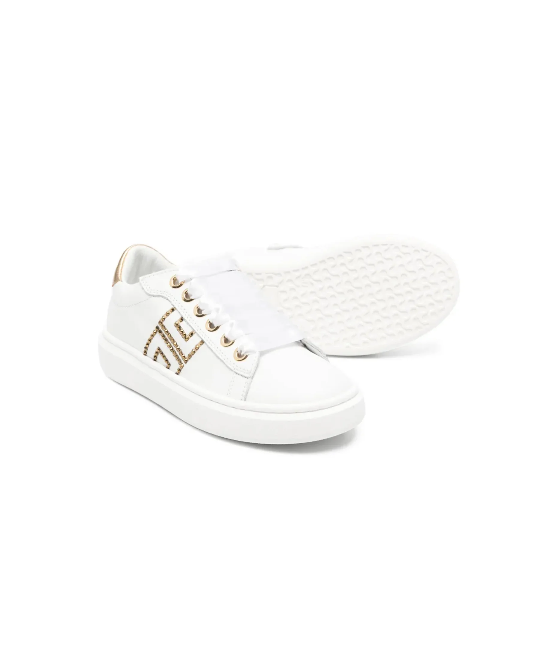 Elisabetta Franchi La Mia Bambina Sneakers Bassa Bianca/Oro per Bambine
