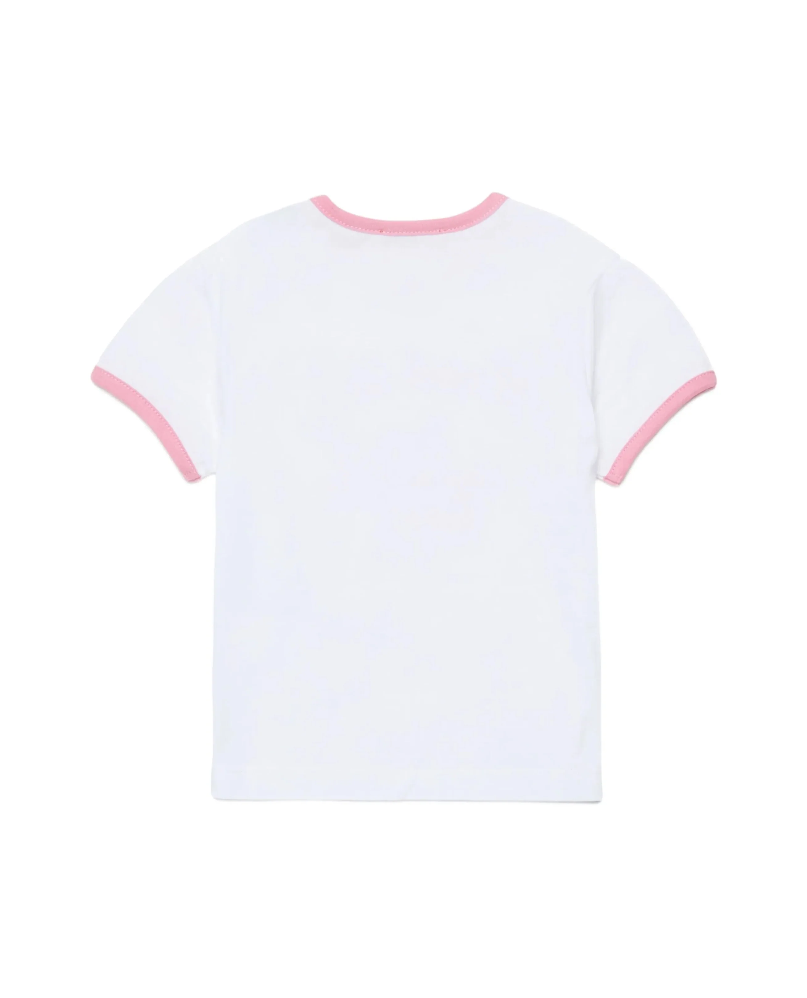 Diesel Kids T-Shirt Bianco/Rosa con Stampa Logo per Neonate