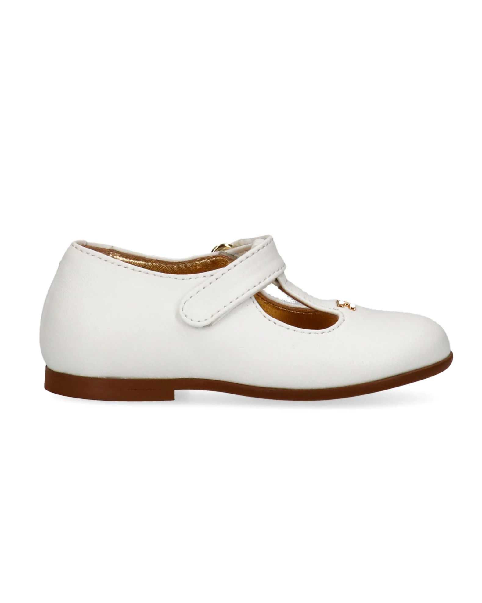 Elisabetta Franchi La Mia Bambina Ballerina Bianco/Oro con Logo per Neonate