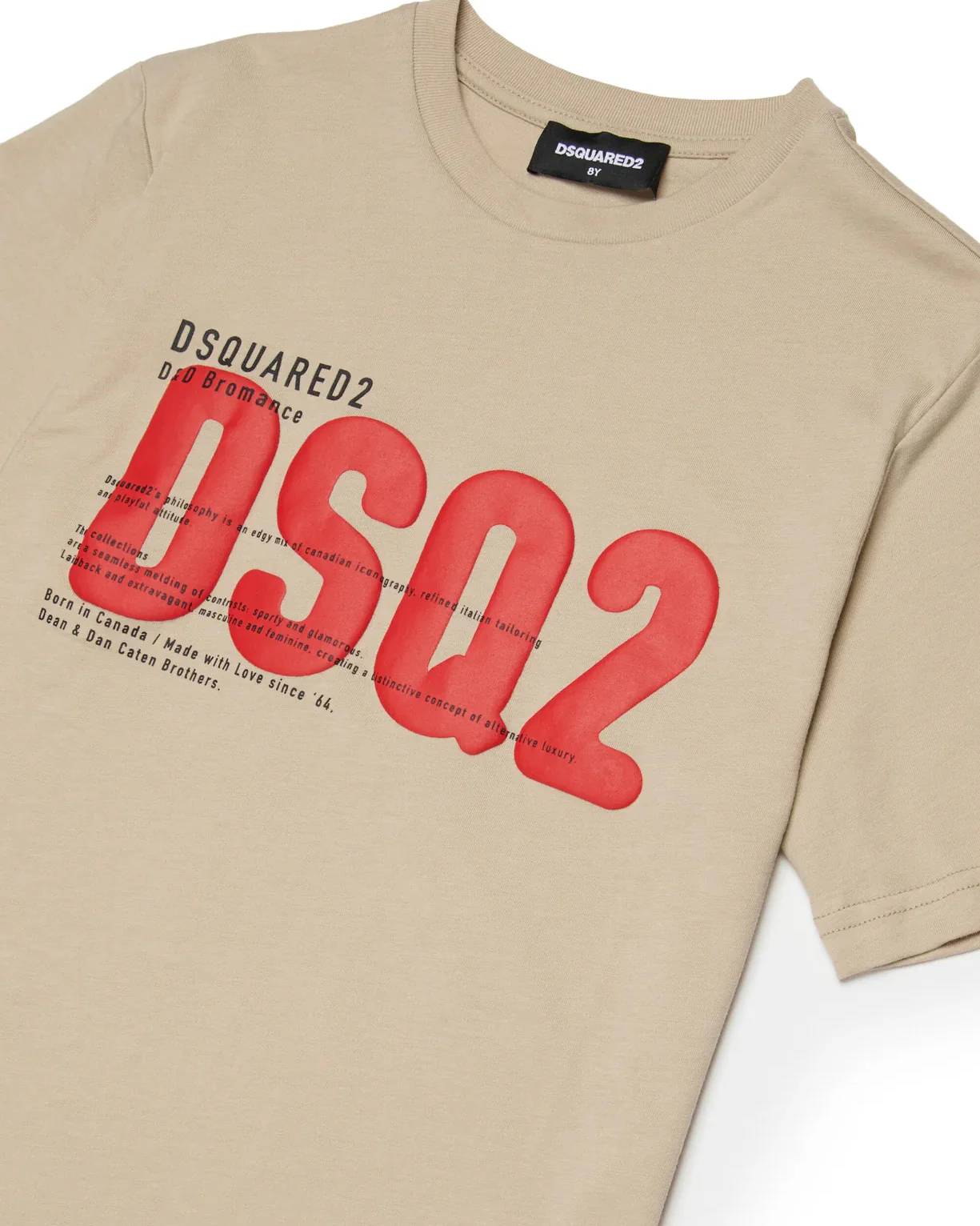 Dsquared2 Kids T-Shirt Beige con Stampa Logo per Bambini