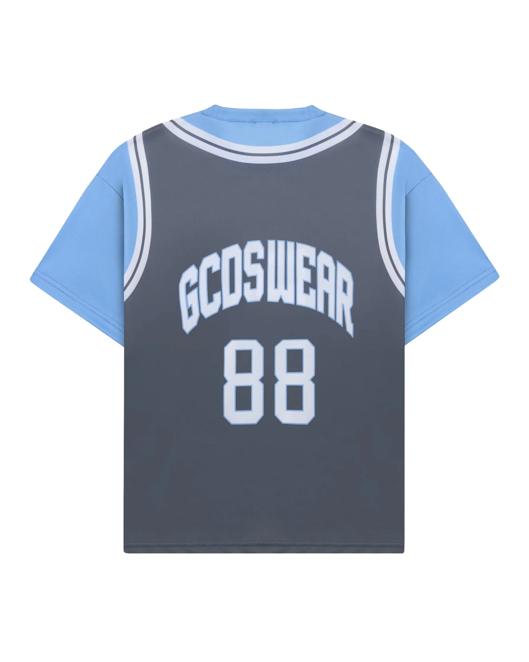 Gcds Kids T-Shirt Grigio e Azzurro con Logo per Bambini