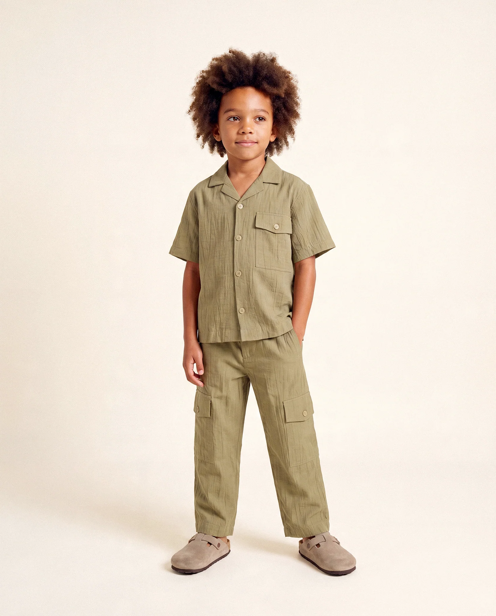 I'M Brian Kids Pantalone Khaki con Tasche Cargo per Bambini