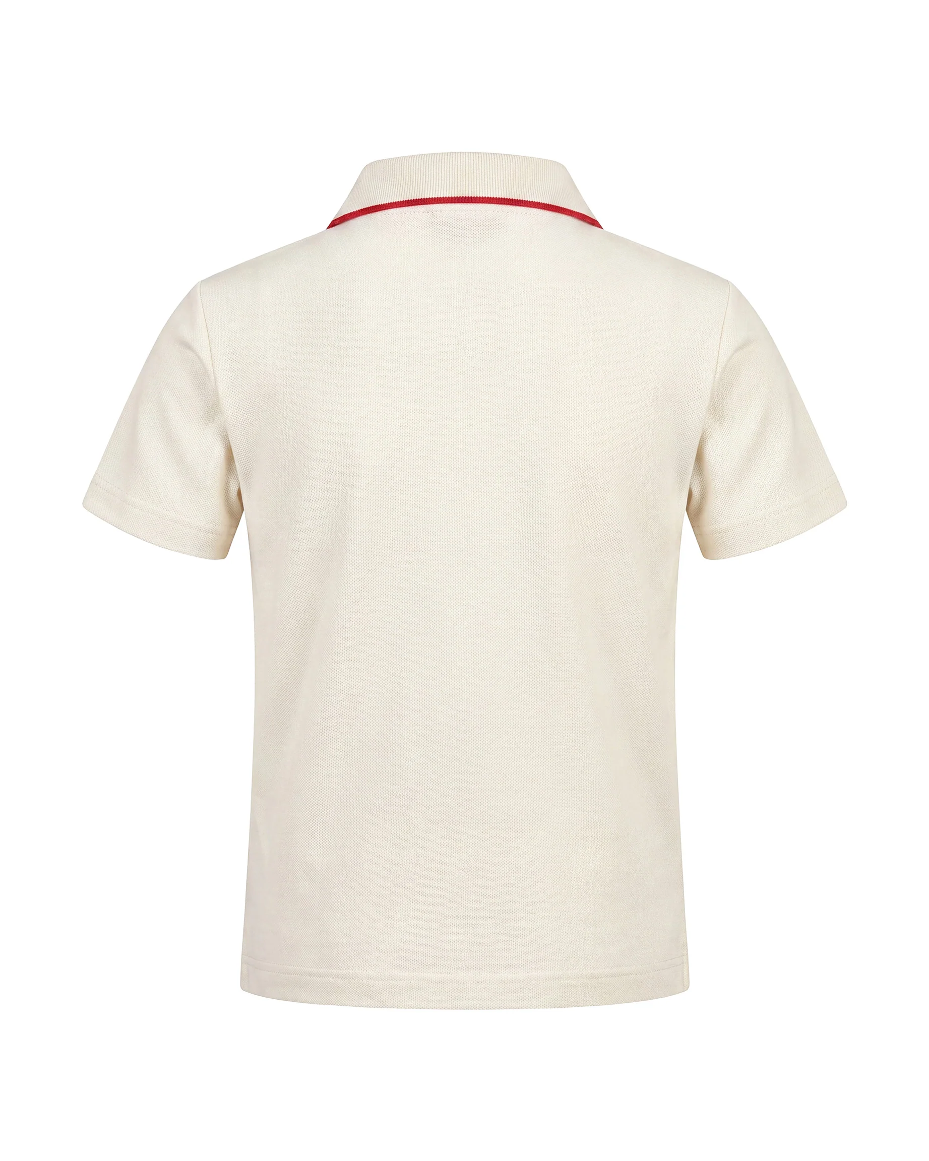 Calvin Klein Kids Polo Beige con Dettagli Rossi per Bambini