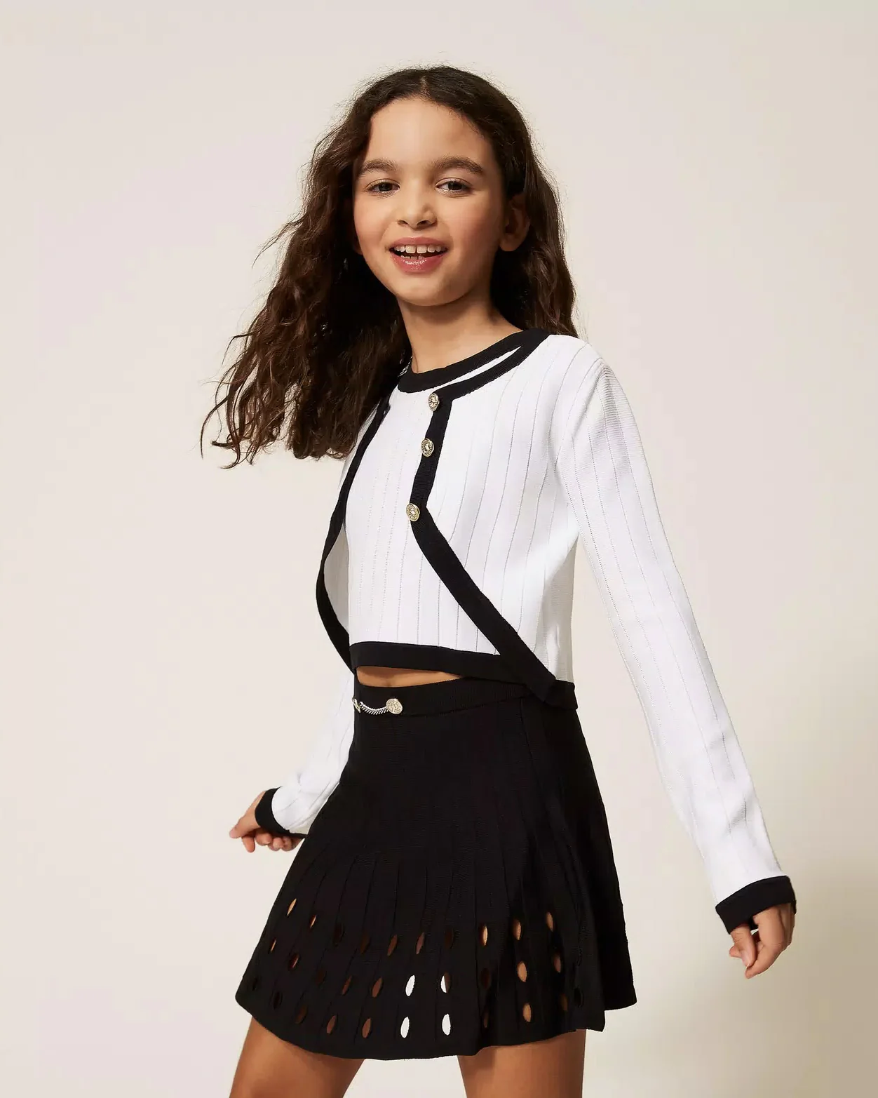 Twinset Kids Gonna Nero Plissettata per Bambine
