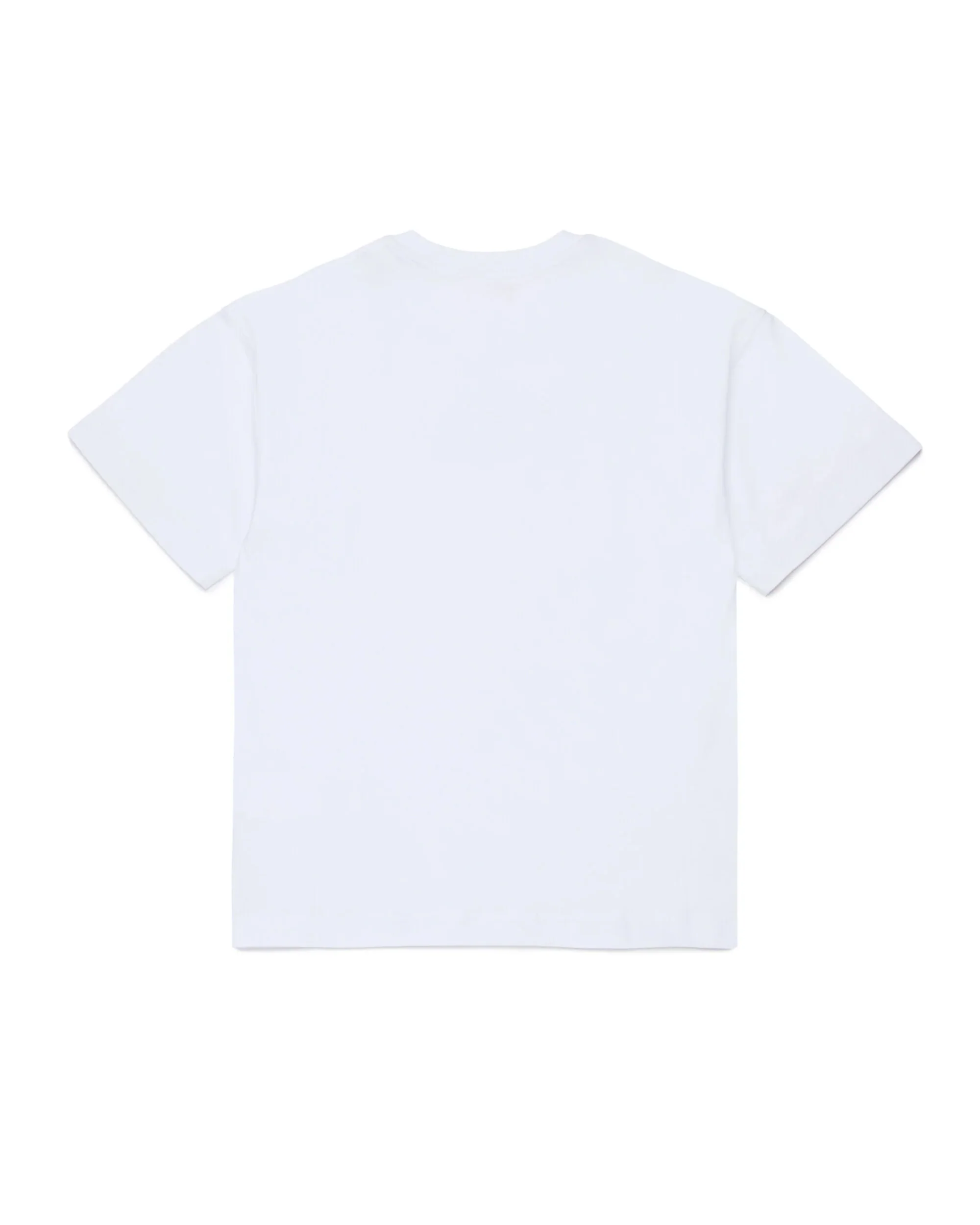 Diesel Kids T-shirt Bianca con Logo Oval D Ricamato per Bambini