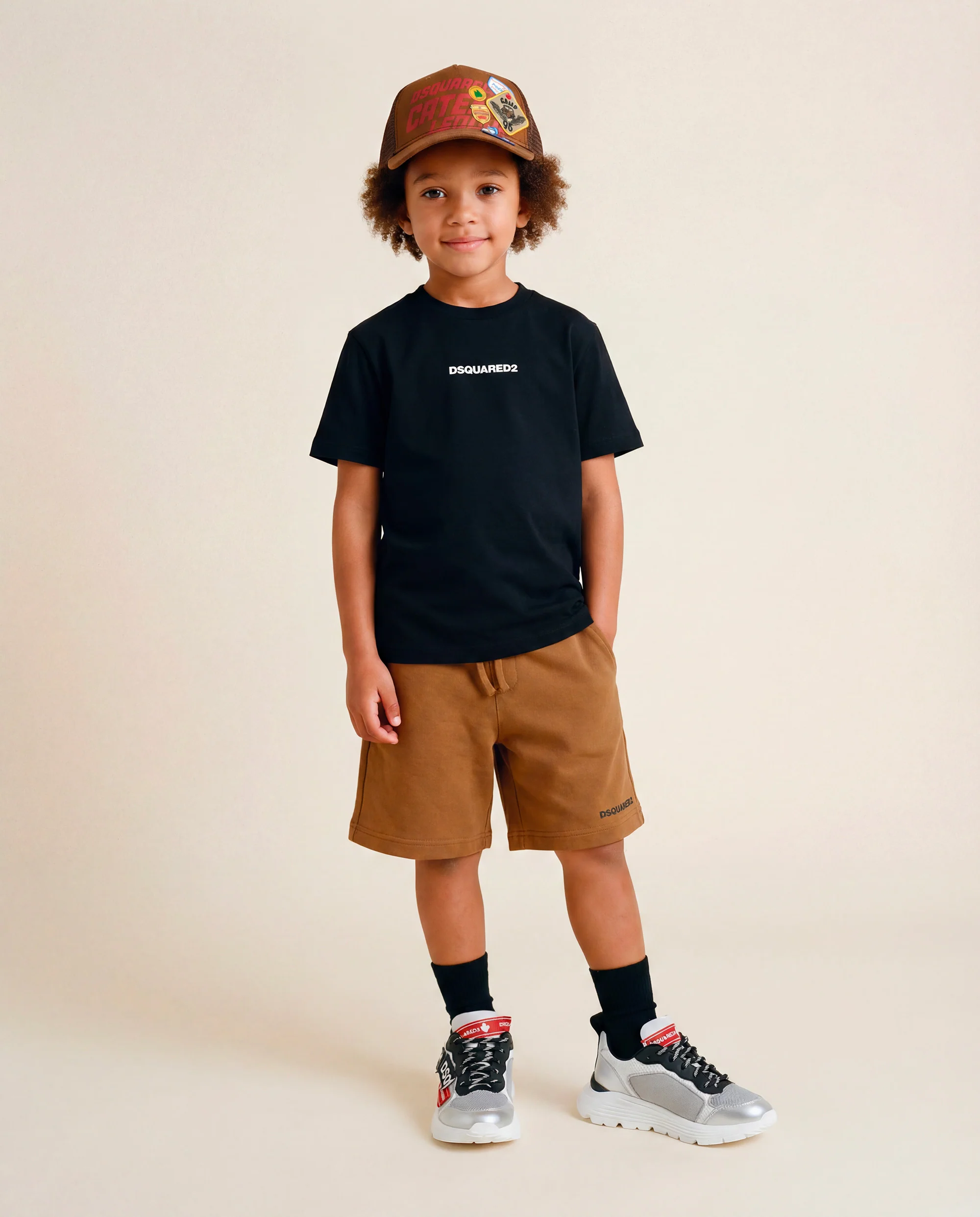Dsquared2 Kids T-Shirt Nera con Stampa Logo per Bambini