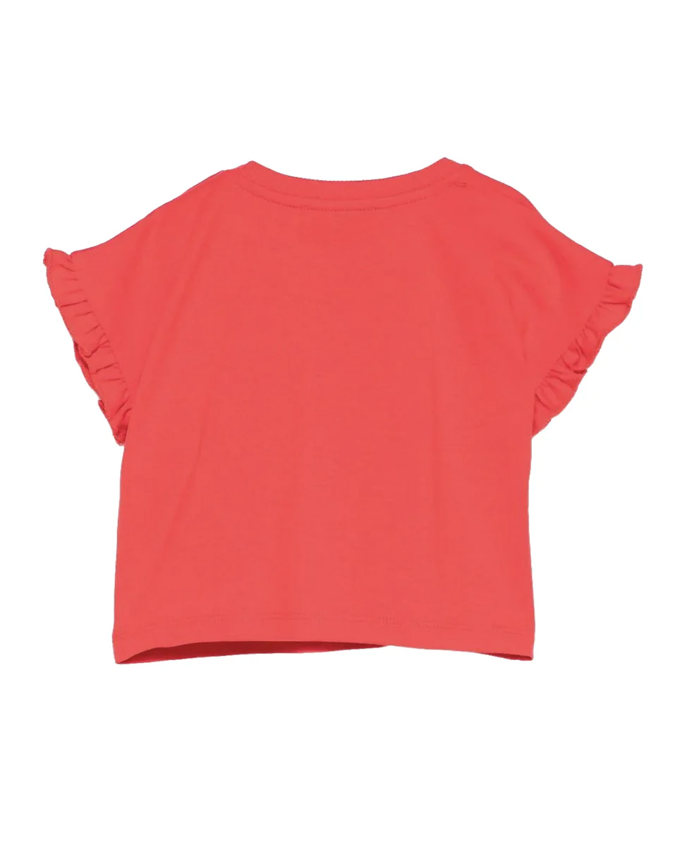 Moschino Kids T-Shirt Rosso con Teddy Bear per Neonate