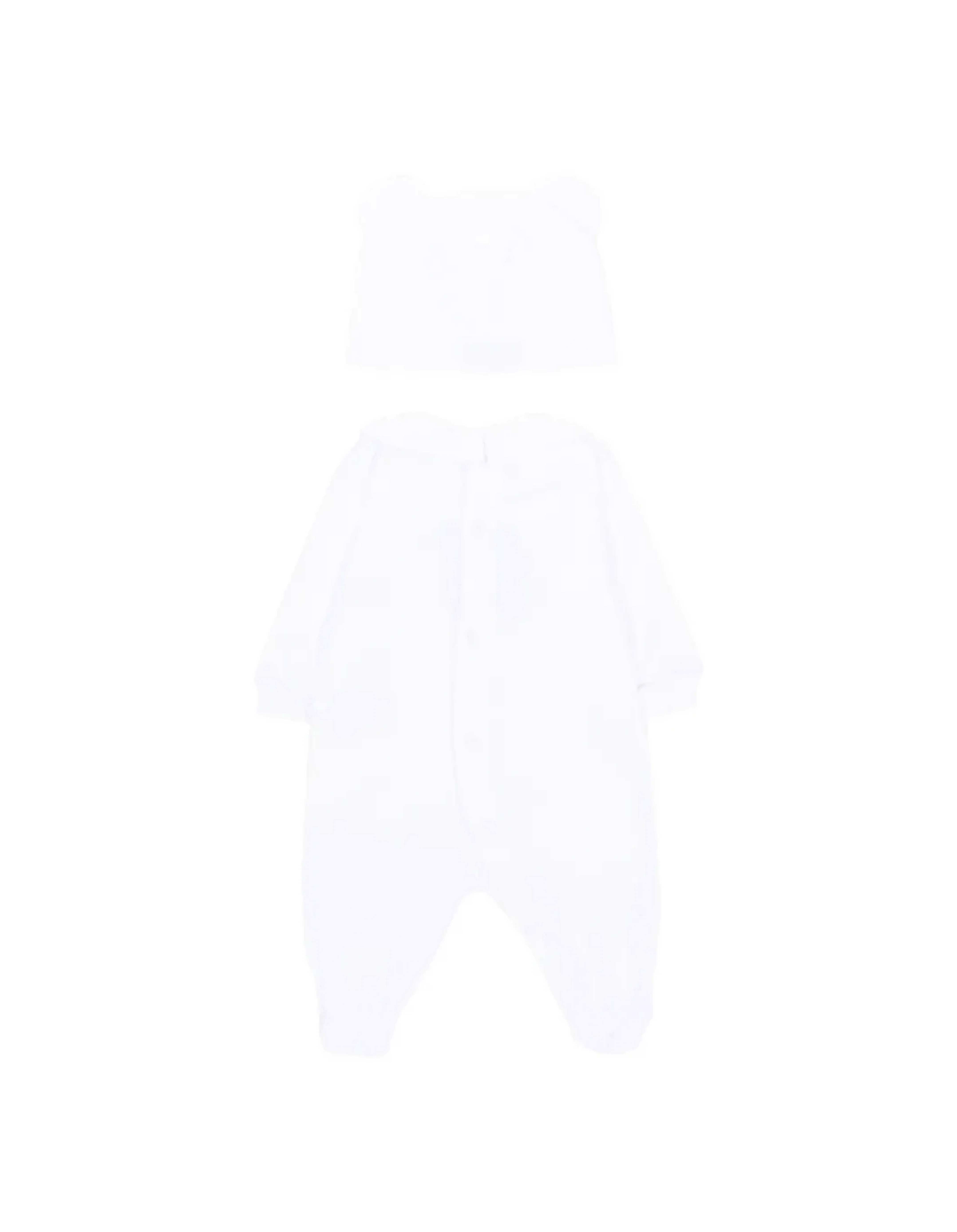 Moschino Kids Set 2pz. Tutina e Cappellino Bianco con Stampa Logo Teddy per Neonati