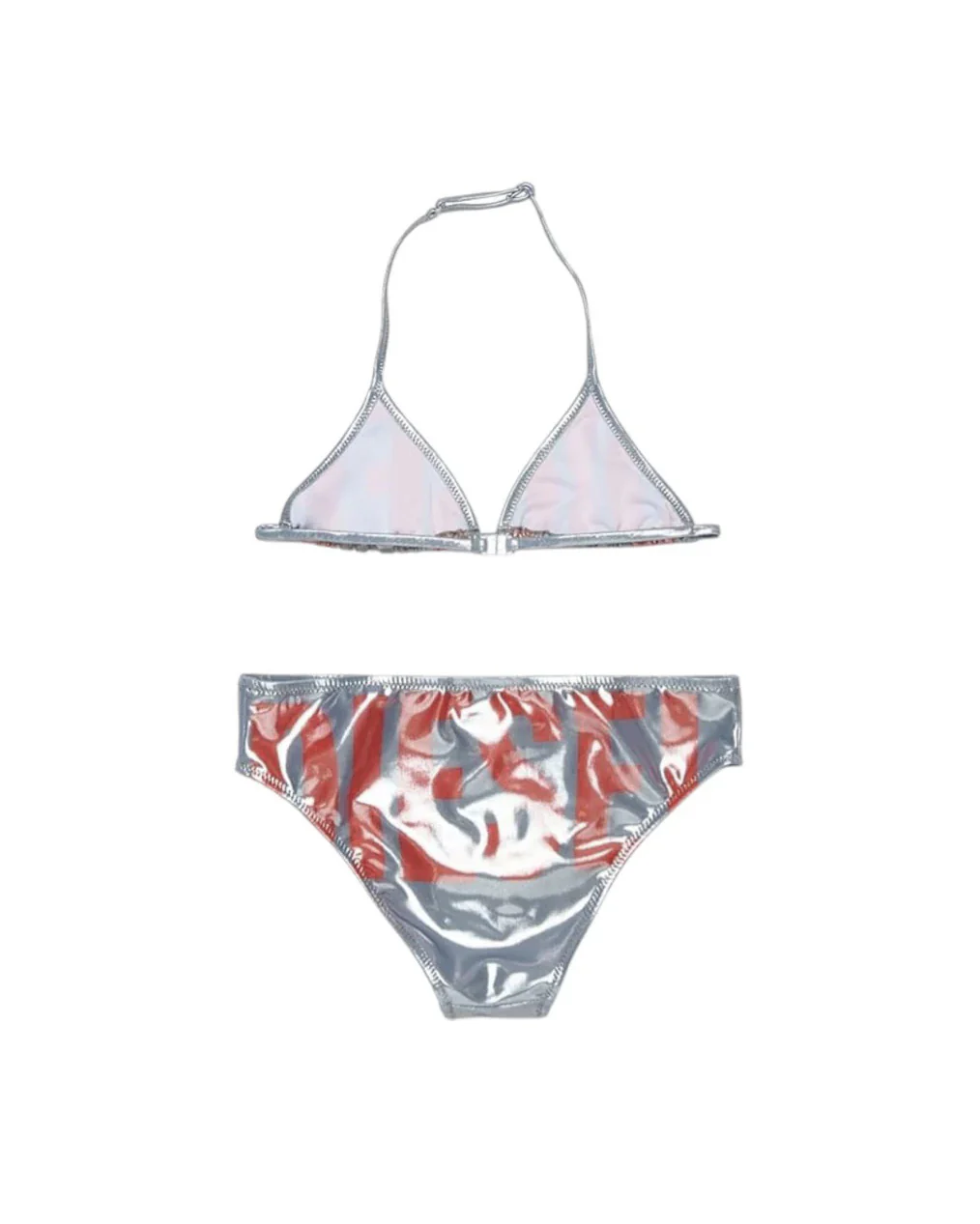 Diesel Kids Costume Argento con Logo Rosso per Bambine