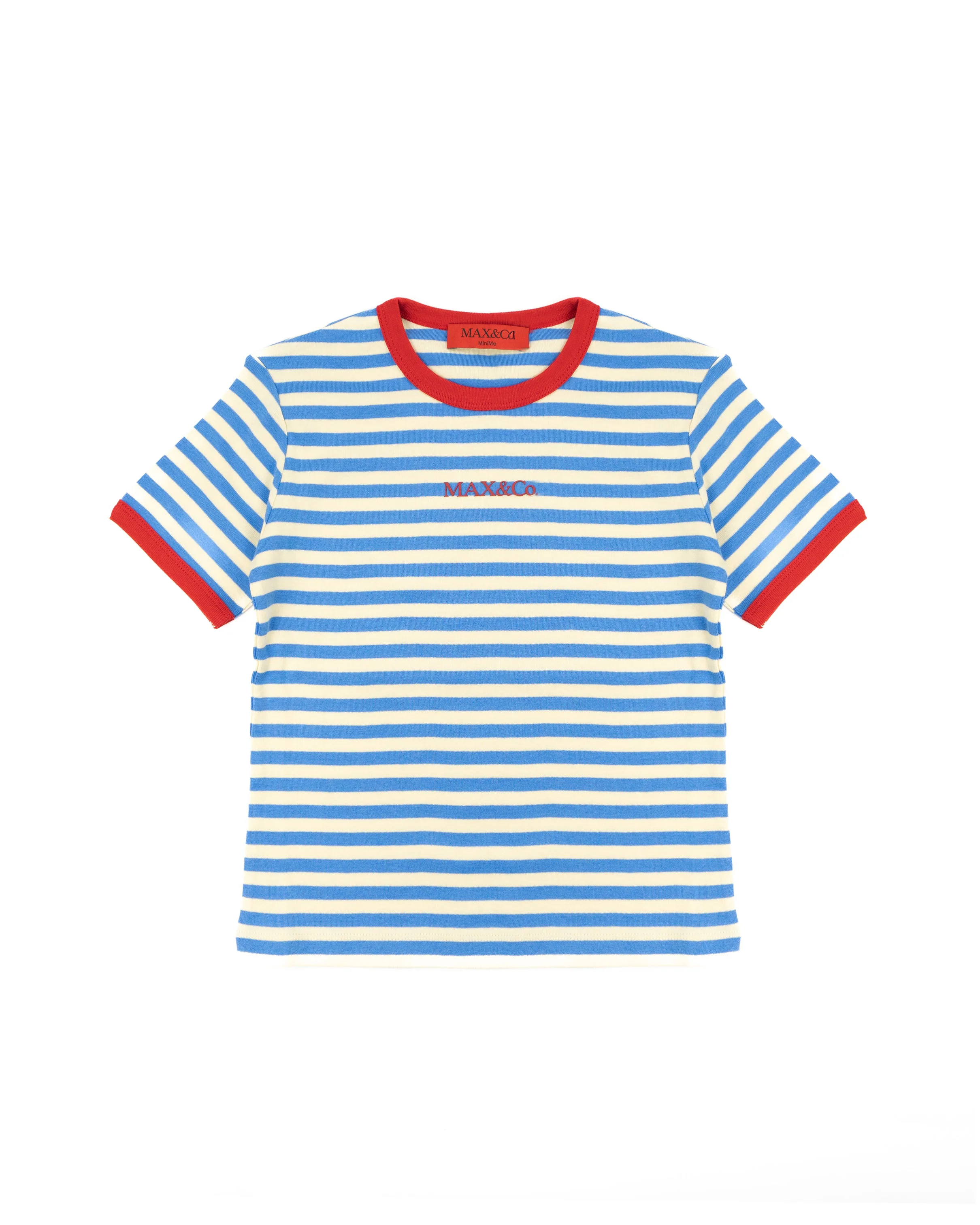 Max&Co Kids T-Shirt Azzurro/Rosso a Righe per Bambine