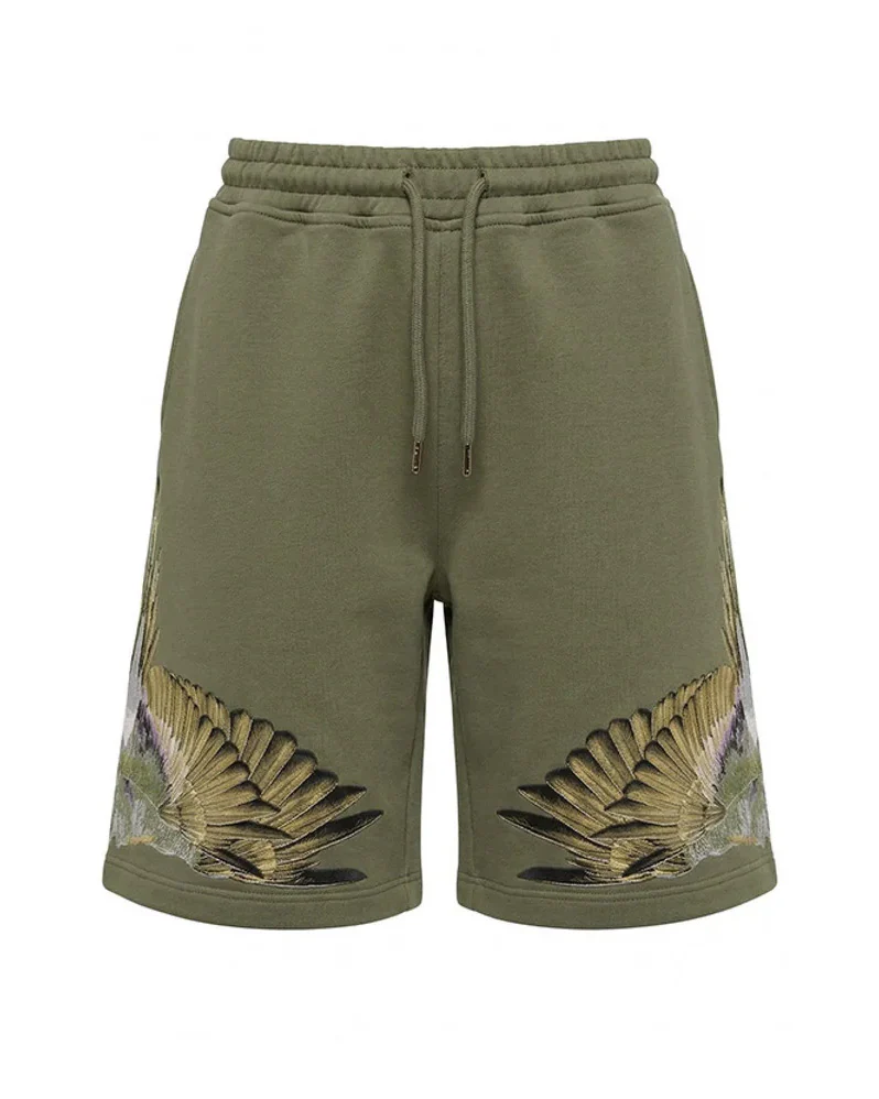 Marcelo Burlon County of Milan Kids Bermuda Verde Militare con Stampa per Bambini