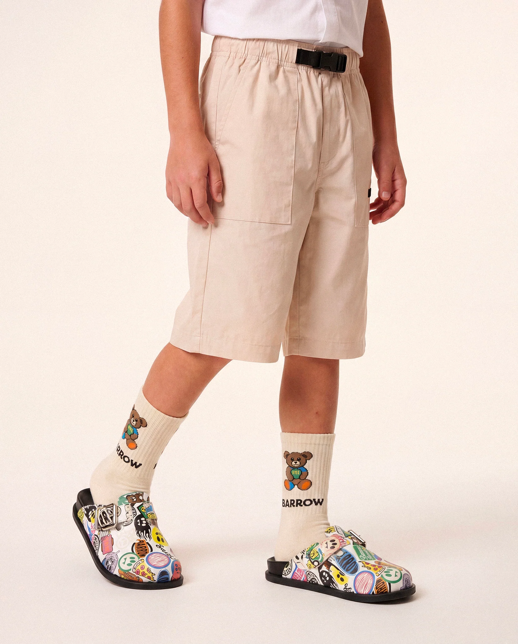 Barrow Kids Bermuda Sabbia con Logo per Bambini