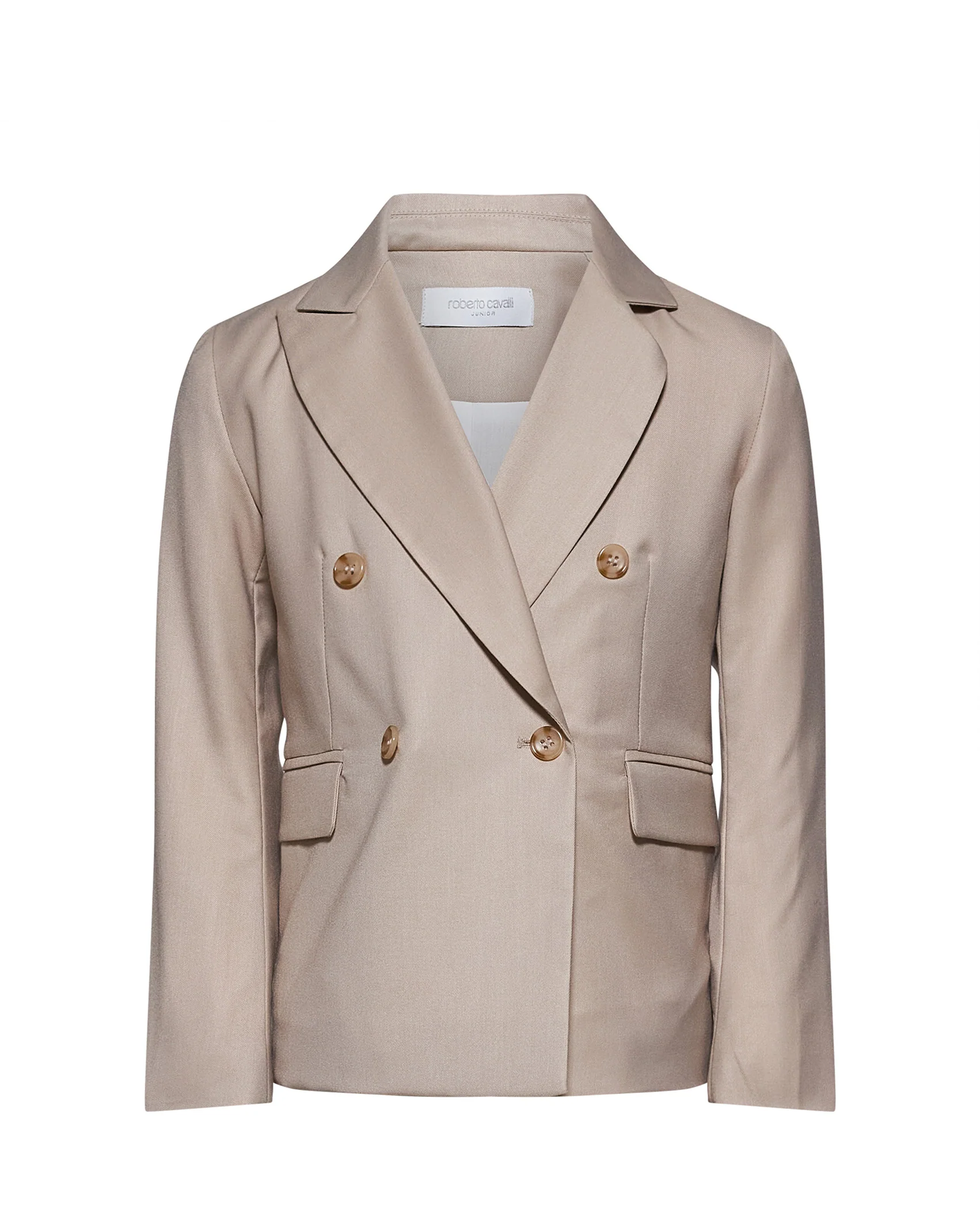 Roberto Cavalli Kids Giacca Beige Doppiopetto per Bambini