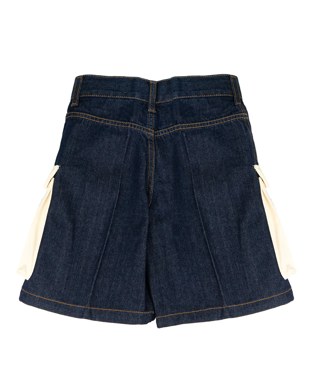 Yes London Kids Bermuda in Denim con Tasconi Beige per Bambini