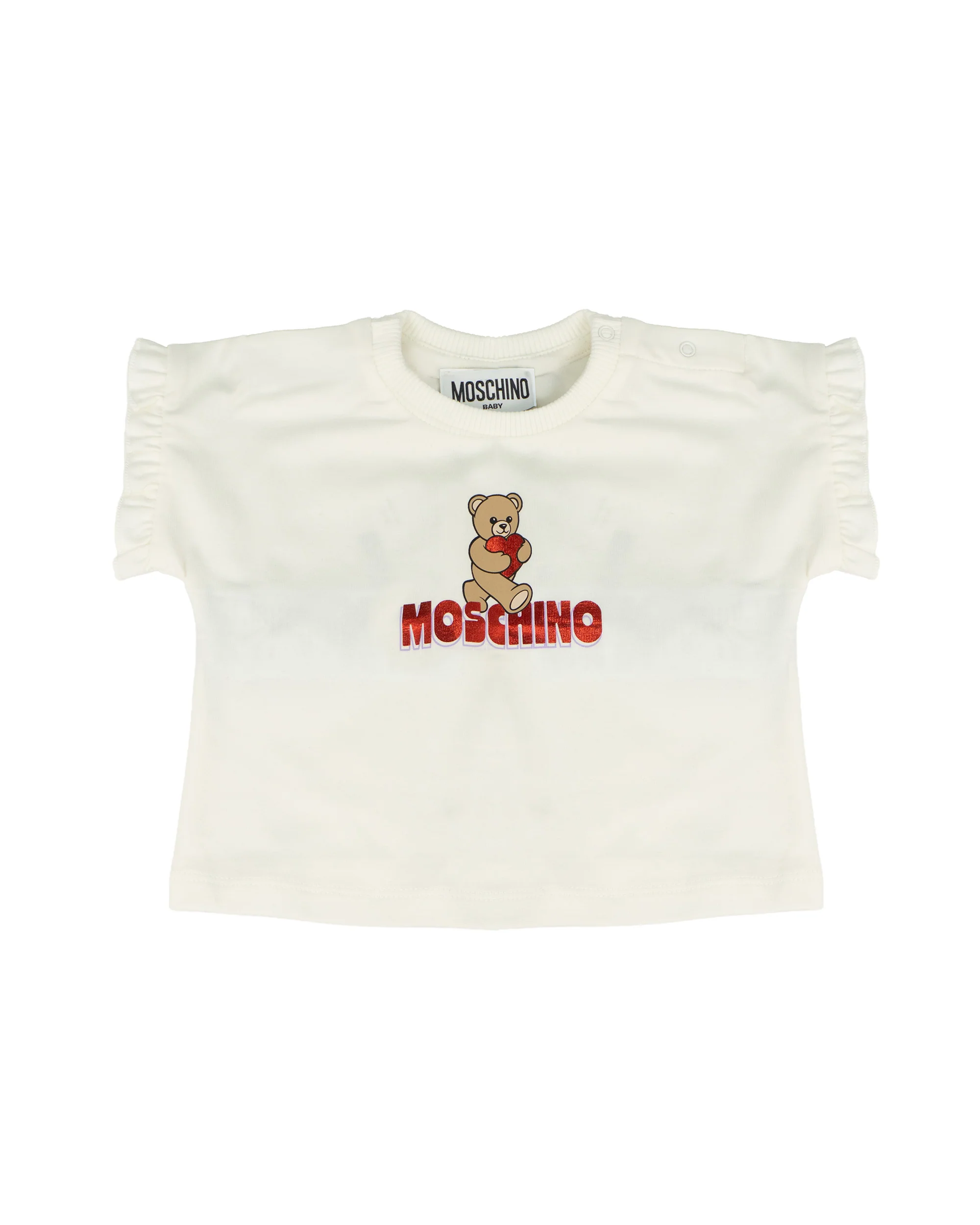 Moschino Kids T-Shirt con Teddy Bear Bianco per Neonate