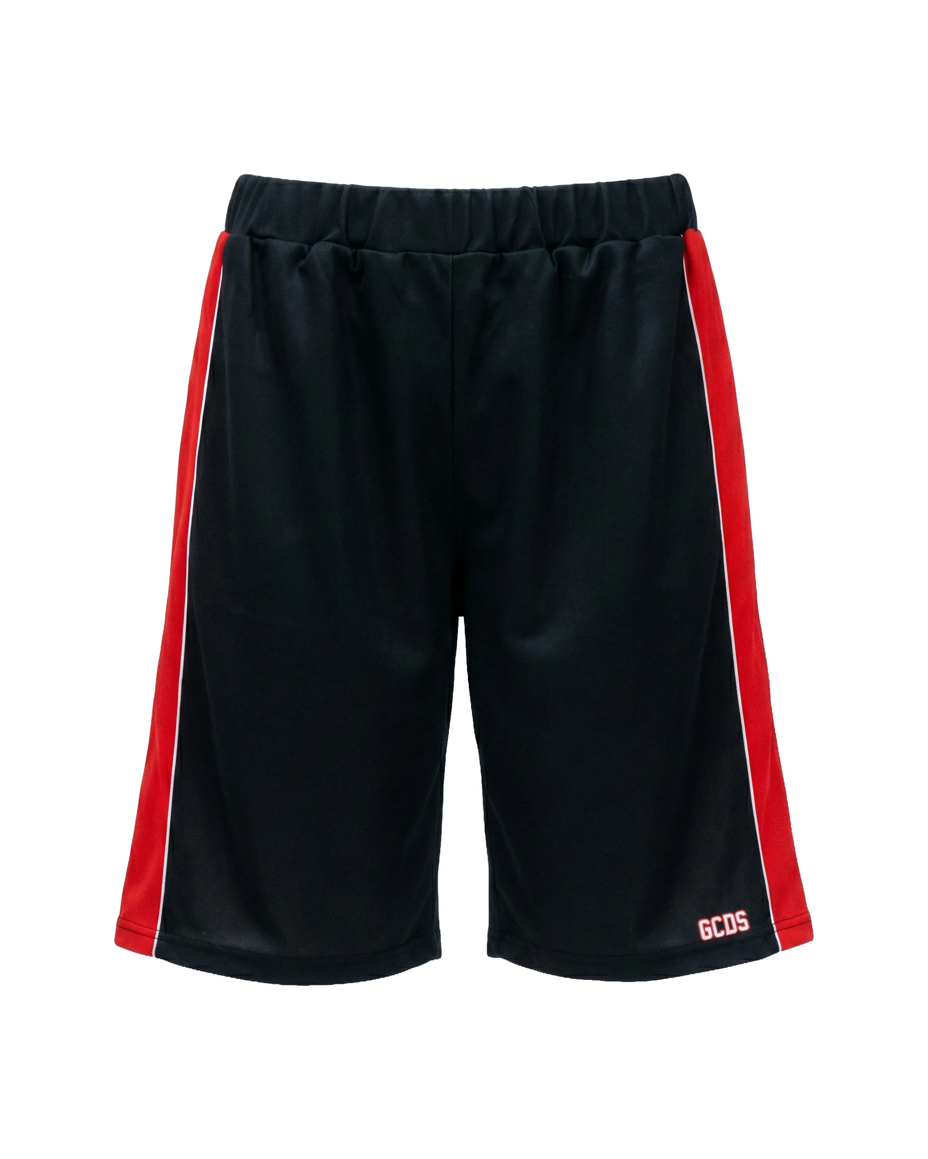 Gcds Kids Bermuda Nero e Rosso con Logo per Bambini