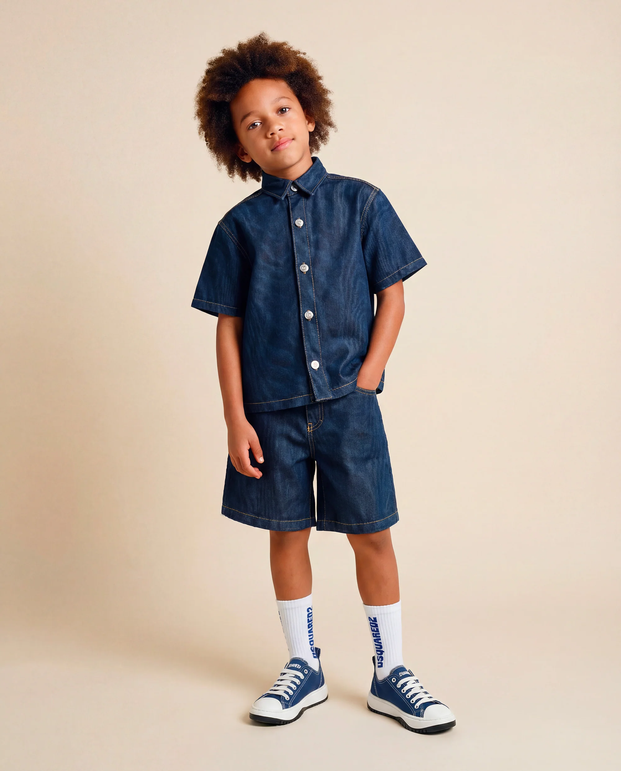 I'M Brian Kids Bermuda in Denim Blu per Bambini