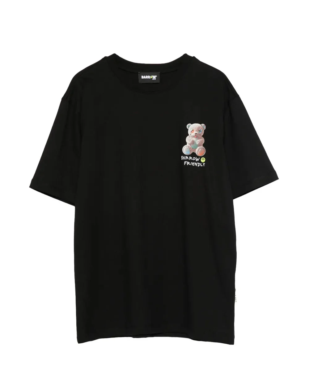 Barrow Kids T-Shirt Nero con Stampa Teddy Unisex