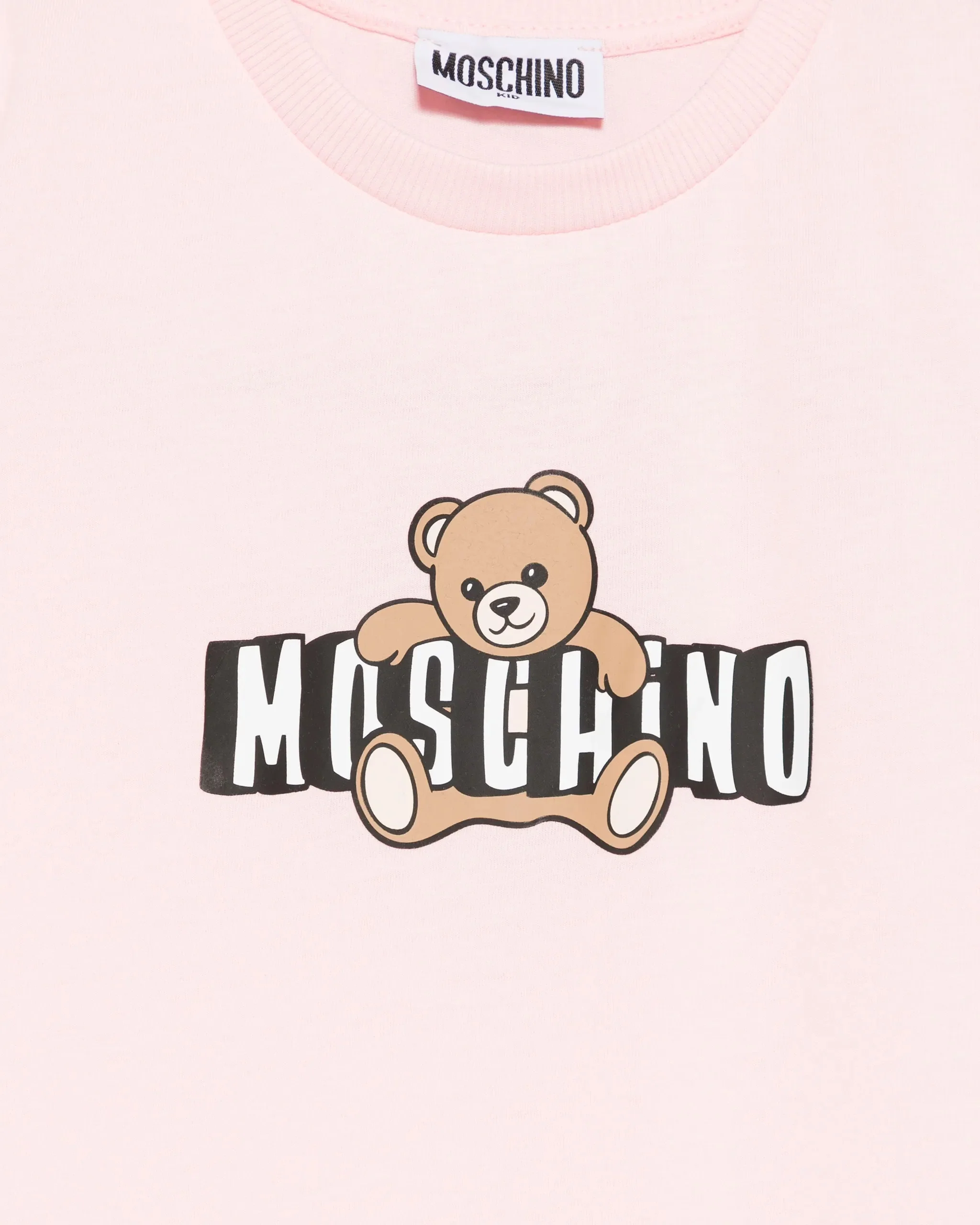 Moschino Kids T-Shirt Rosa con Logo Teddy Bear per Bambine