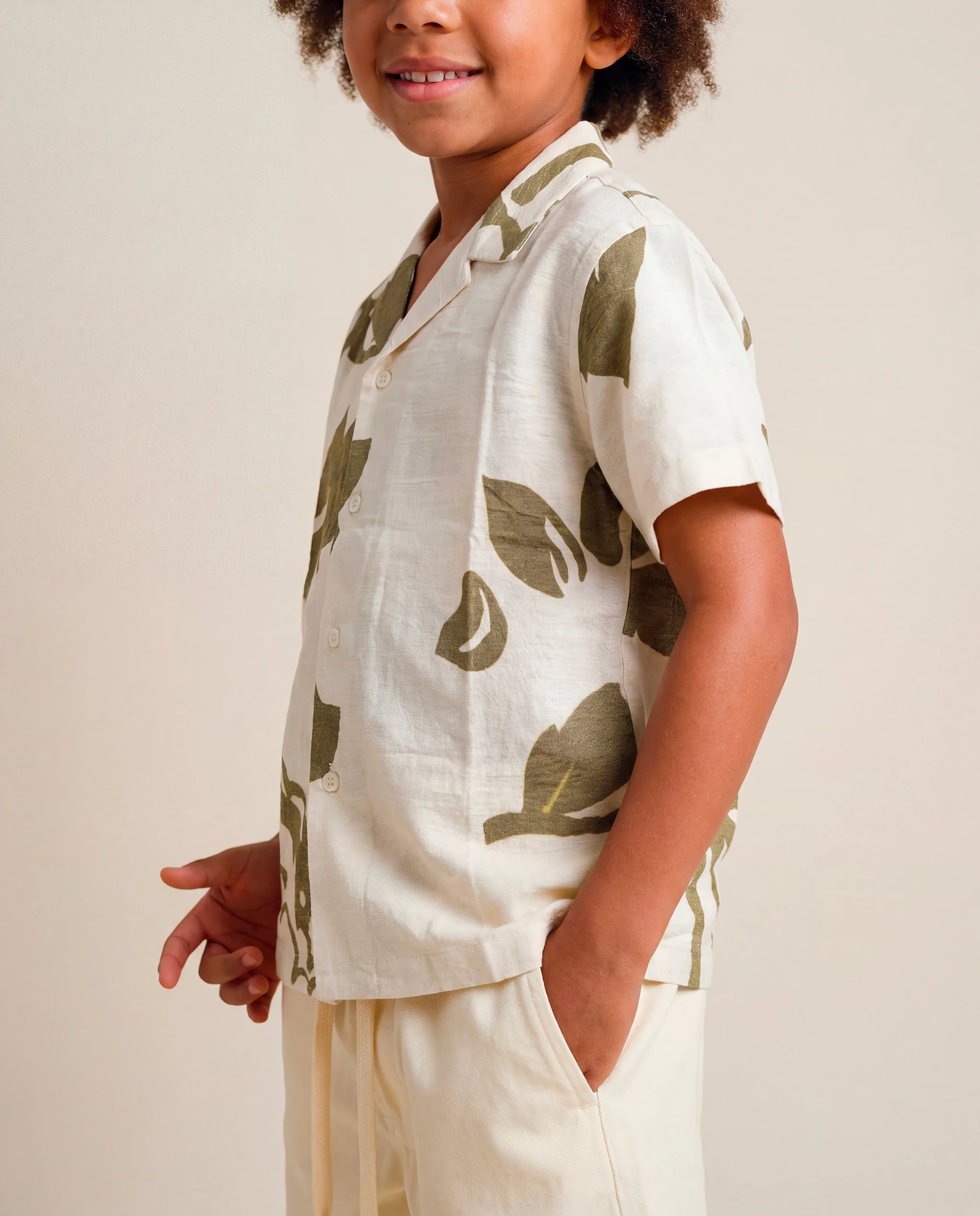 I'M Brian Kids Camicia con Stampa Botanica per Bambini