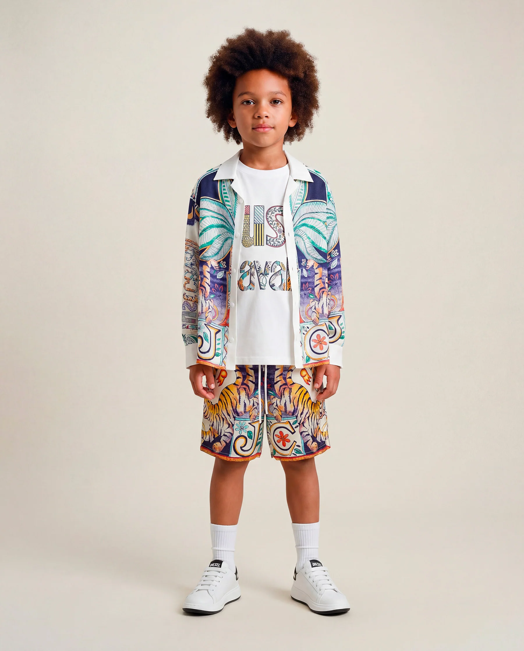 Diesel Kids Sneakers Bianco/Nero per Bambini