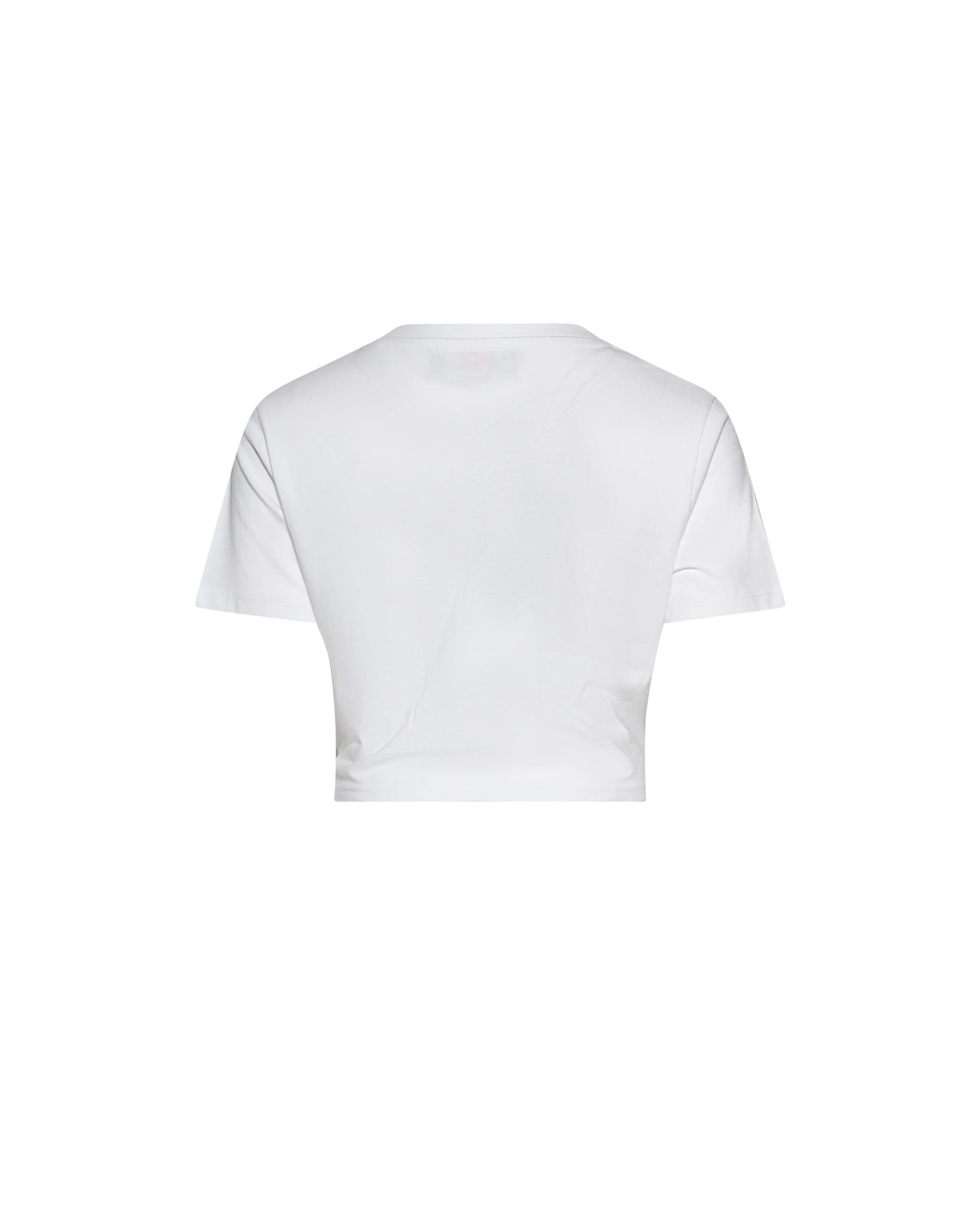Just Cavalli Kids T-Shirt Crop Bianca con Stampa Logo per Bambine
