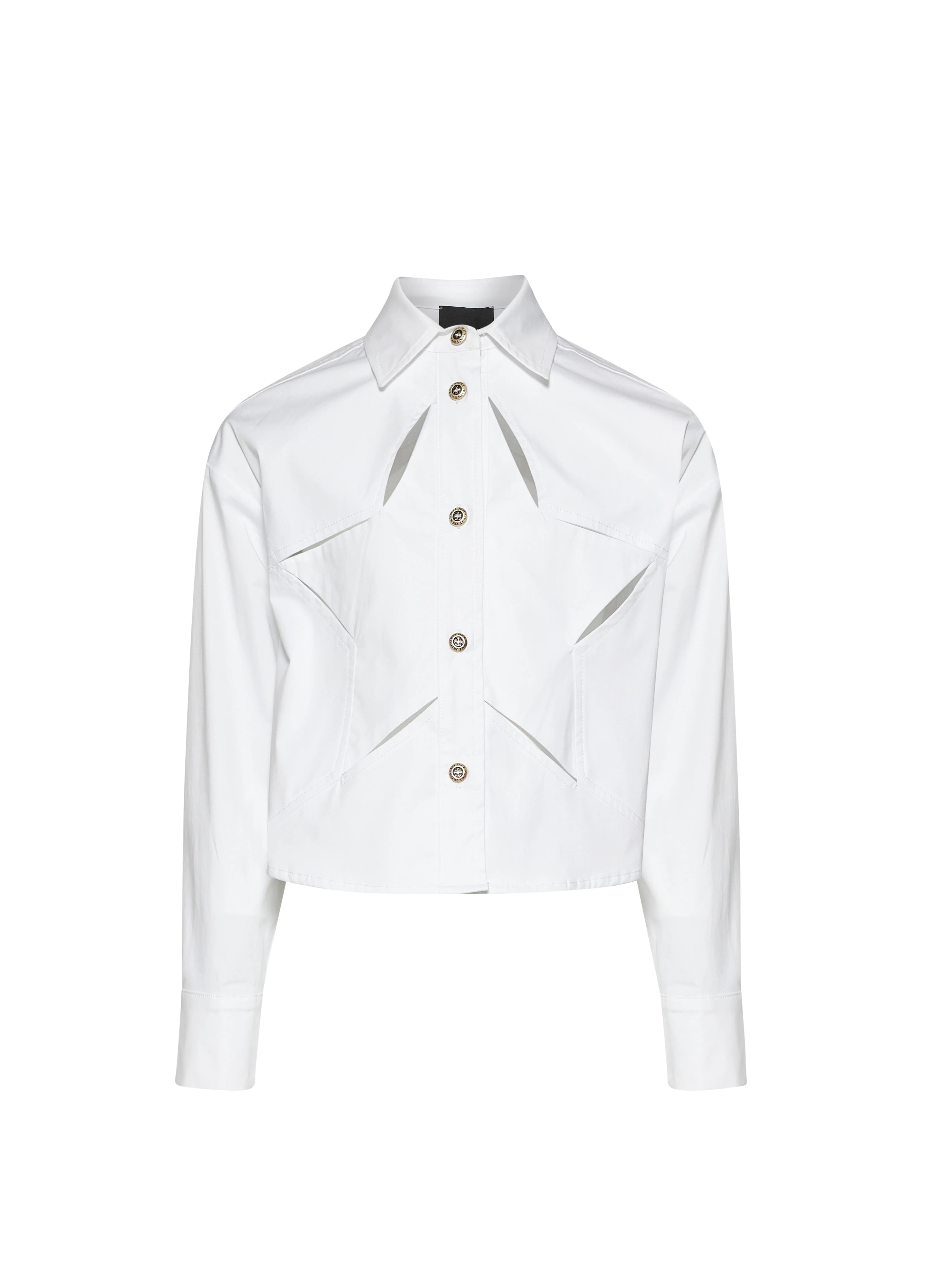 John Richmond Kids Camicia con Motivo a Stella Bianca Cropped per Bambine