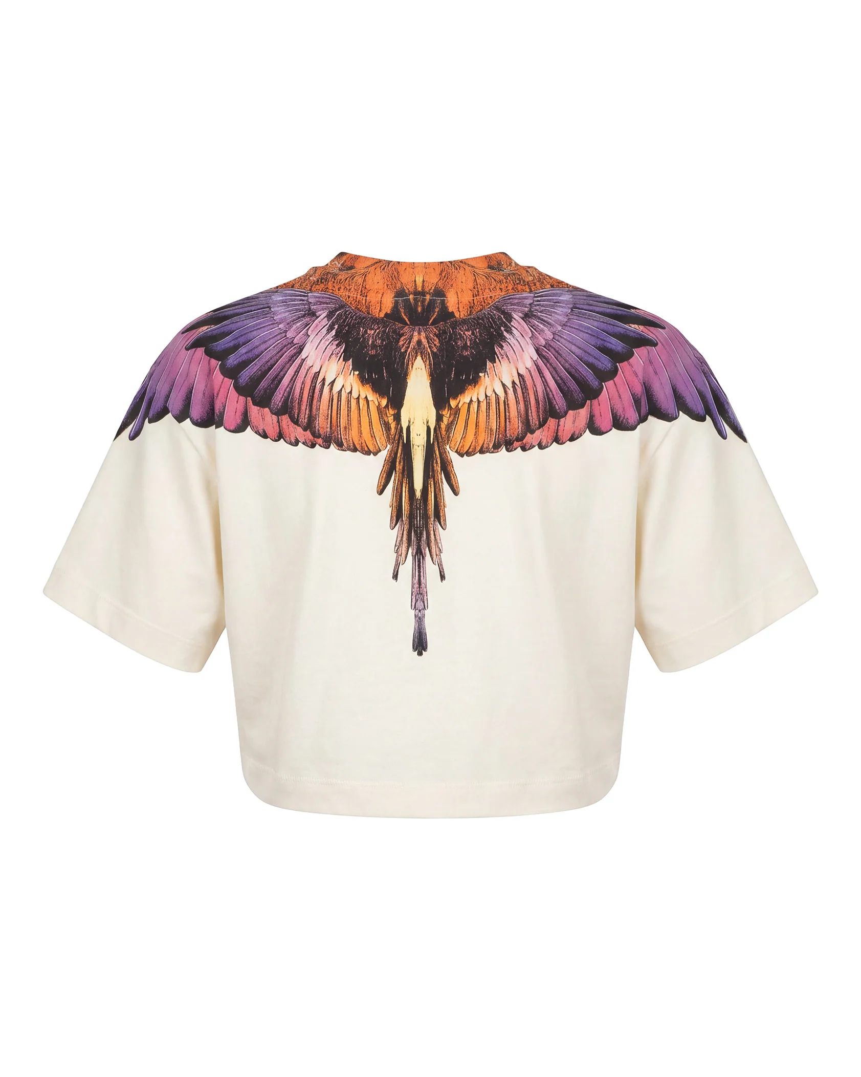 Marcelo Burlon County of Milan Kids T-Shirt Crop Cocco con Stampa per Bambine