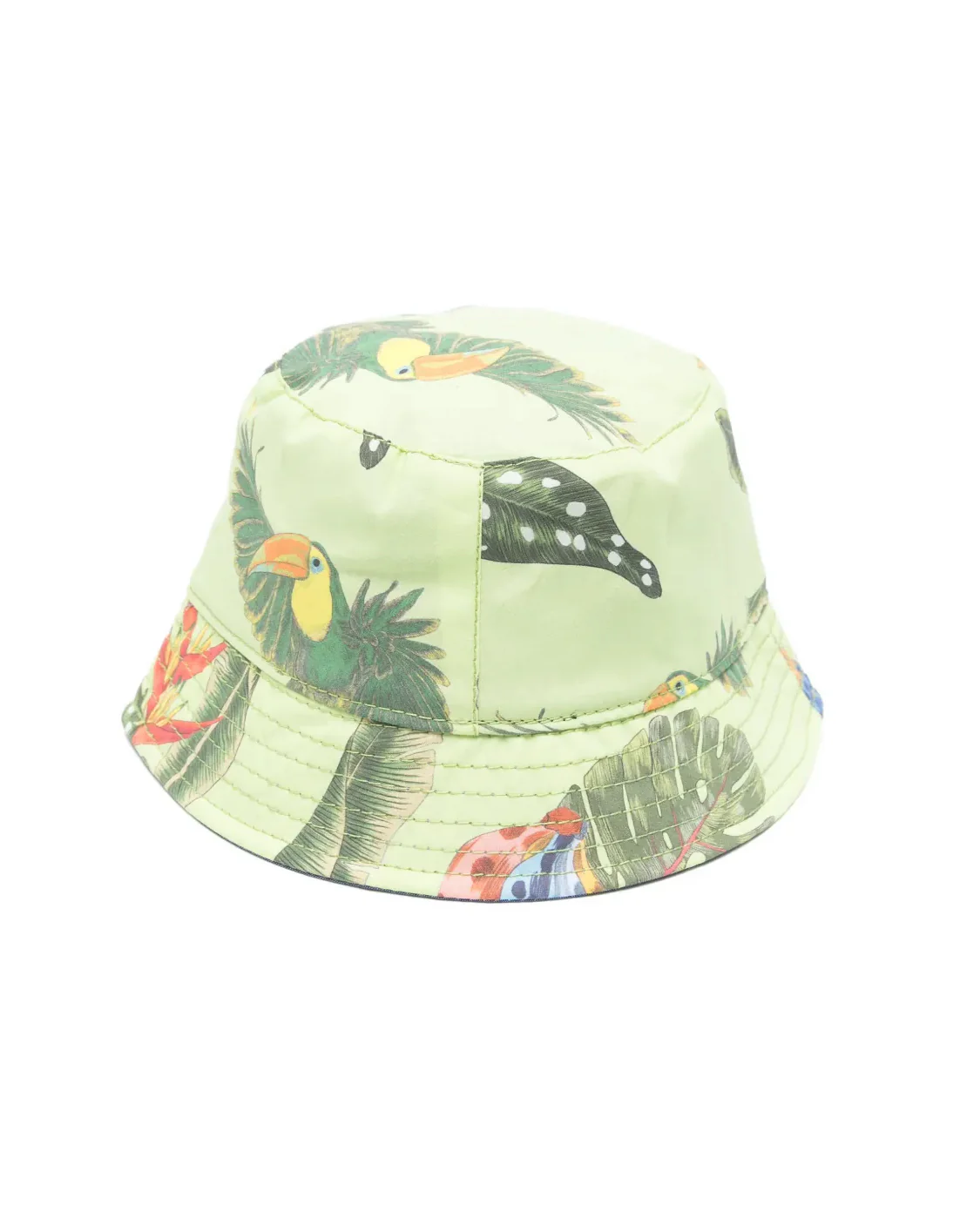 Roberto Cavalli Kids Cappello Bucket Lime con Fantasia per Bambini