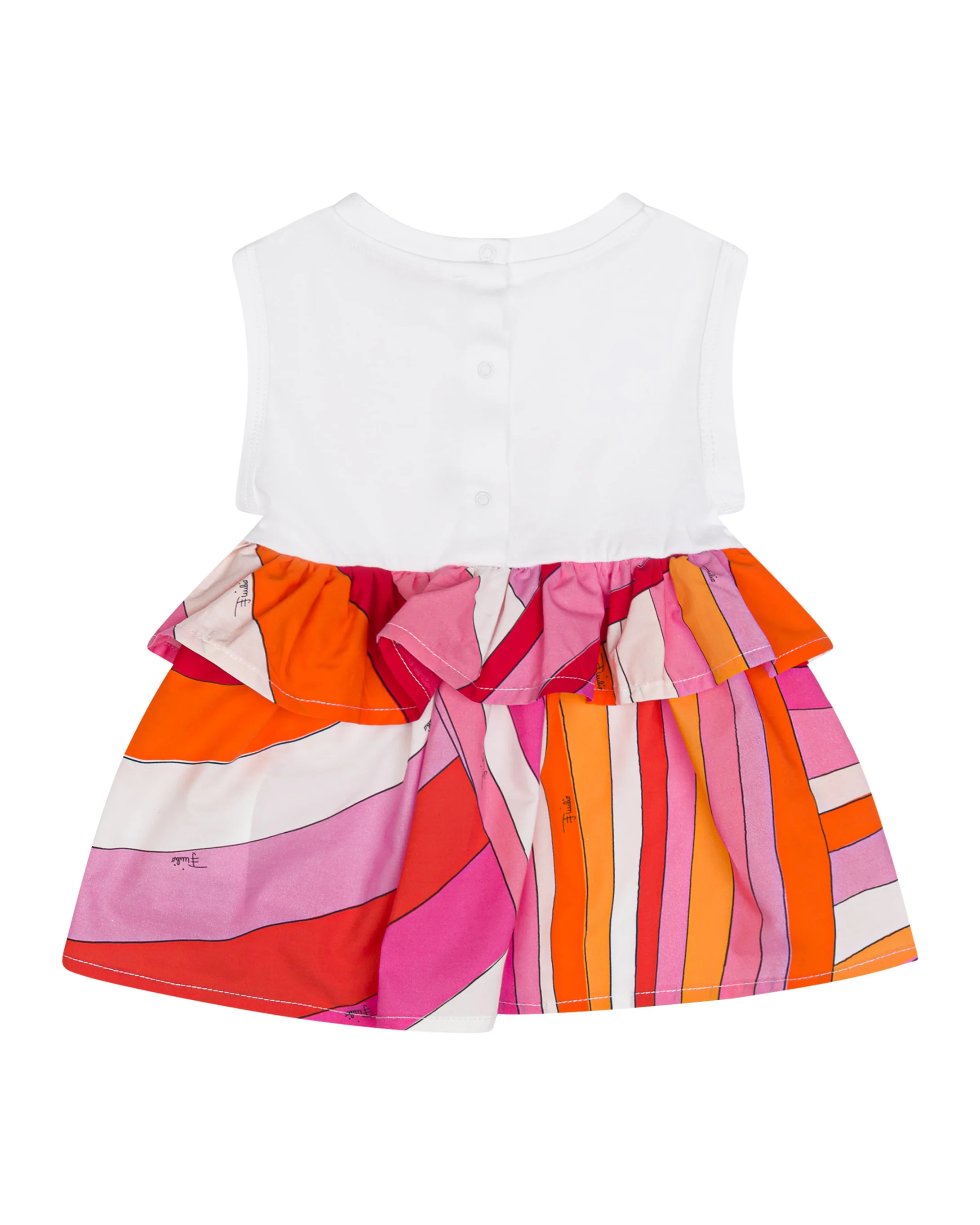 Emilio Pucci Kids Abito Bianco/Fantasia per Neonate