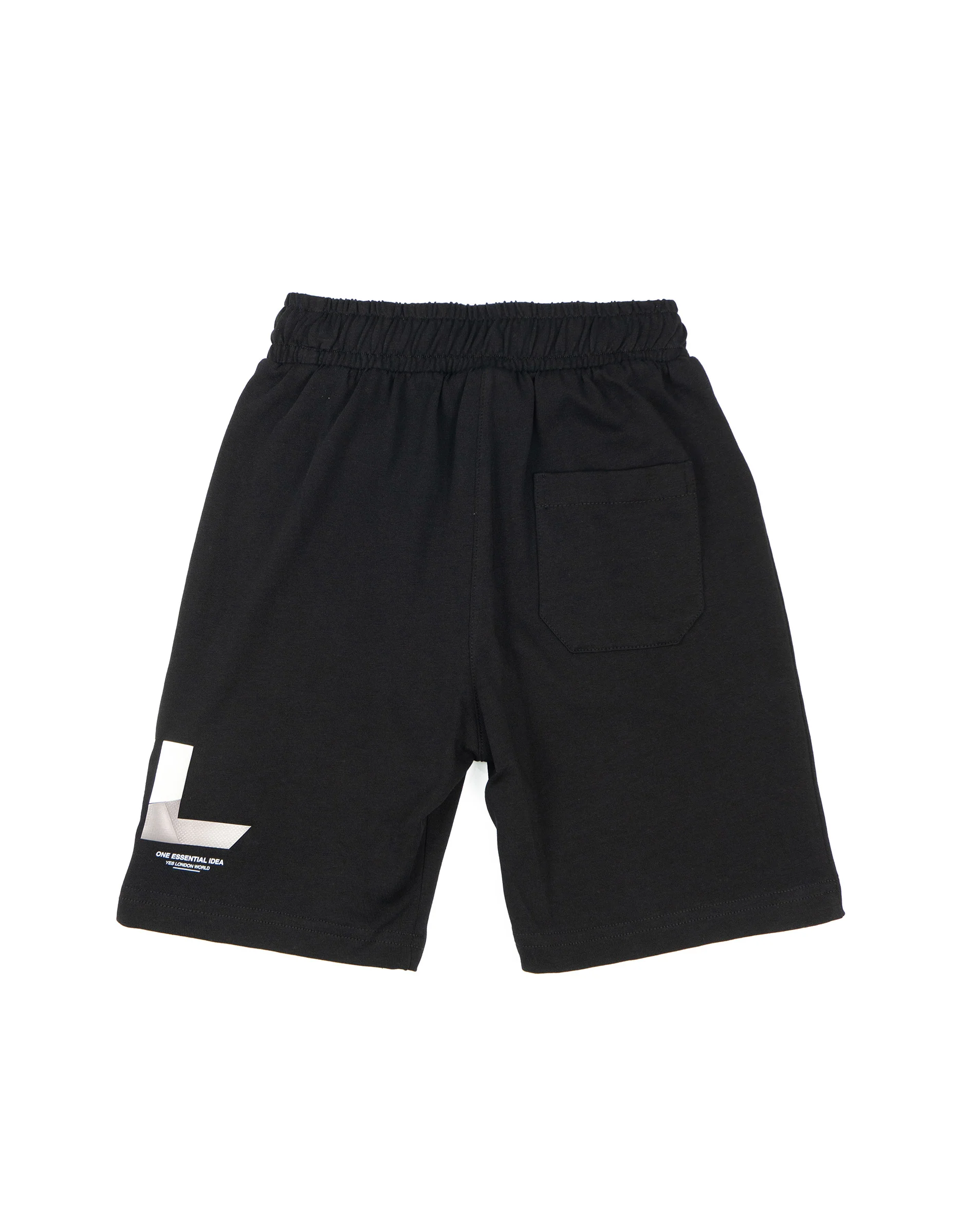 Yes London Kids Bermuda Nero con Stampa Logo per Bambini