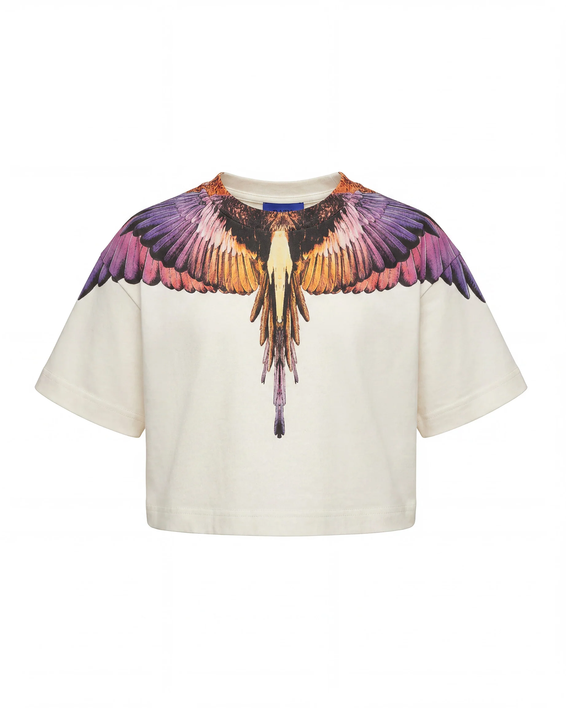 Marcelo Burlon County of Milan Kids T-Shirt Crop Cocco con Stampa per Bambine