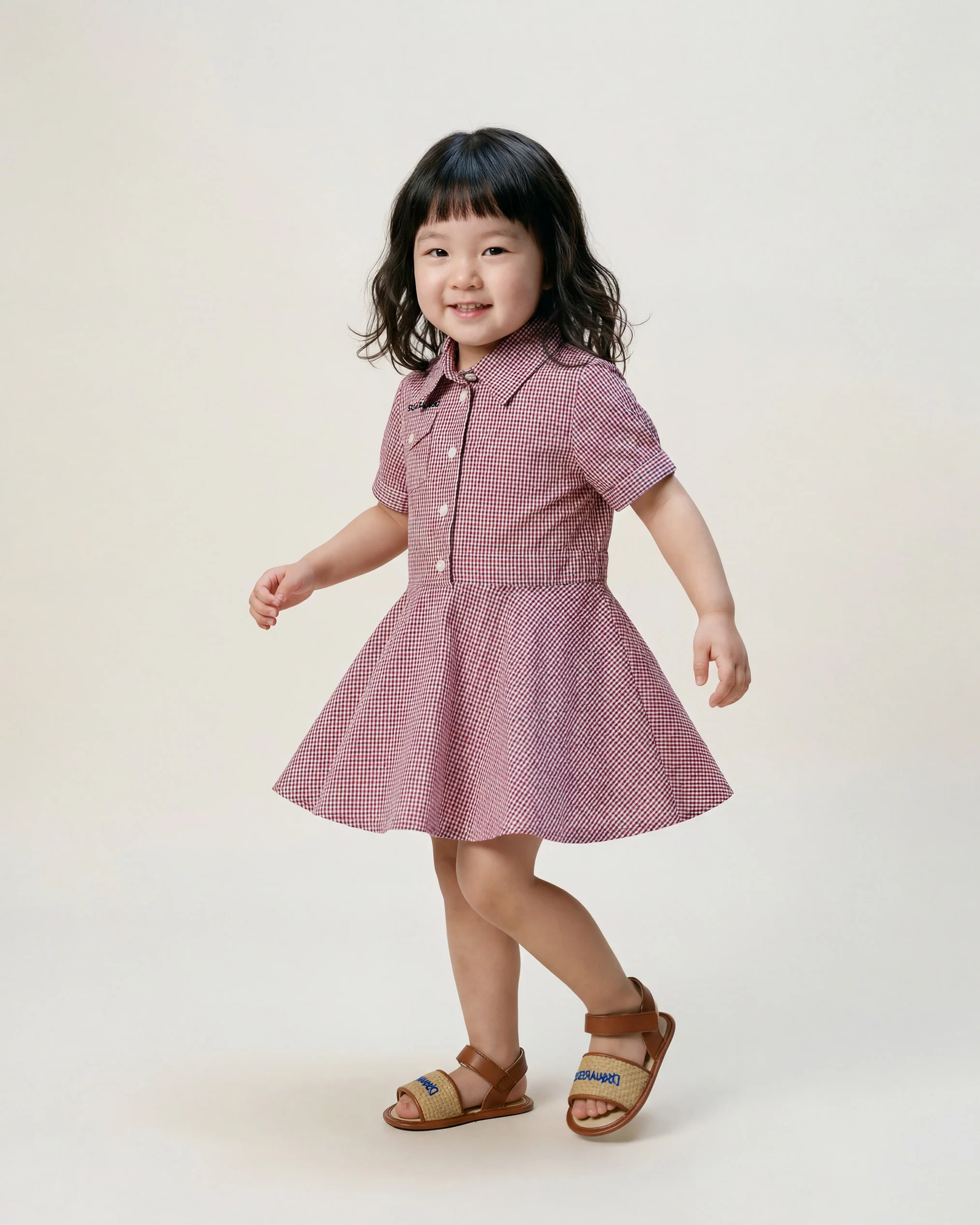 Dsquared2 Kids Abito con Fantasia a Quadretti per Neonate
