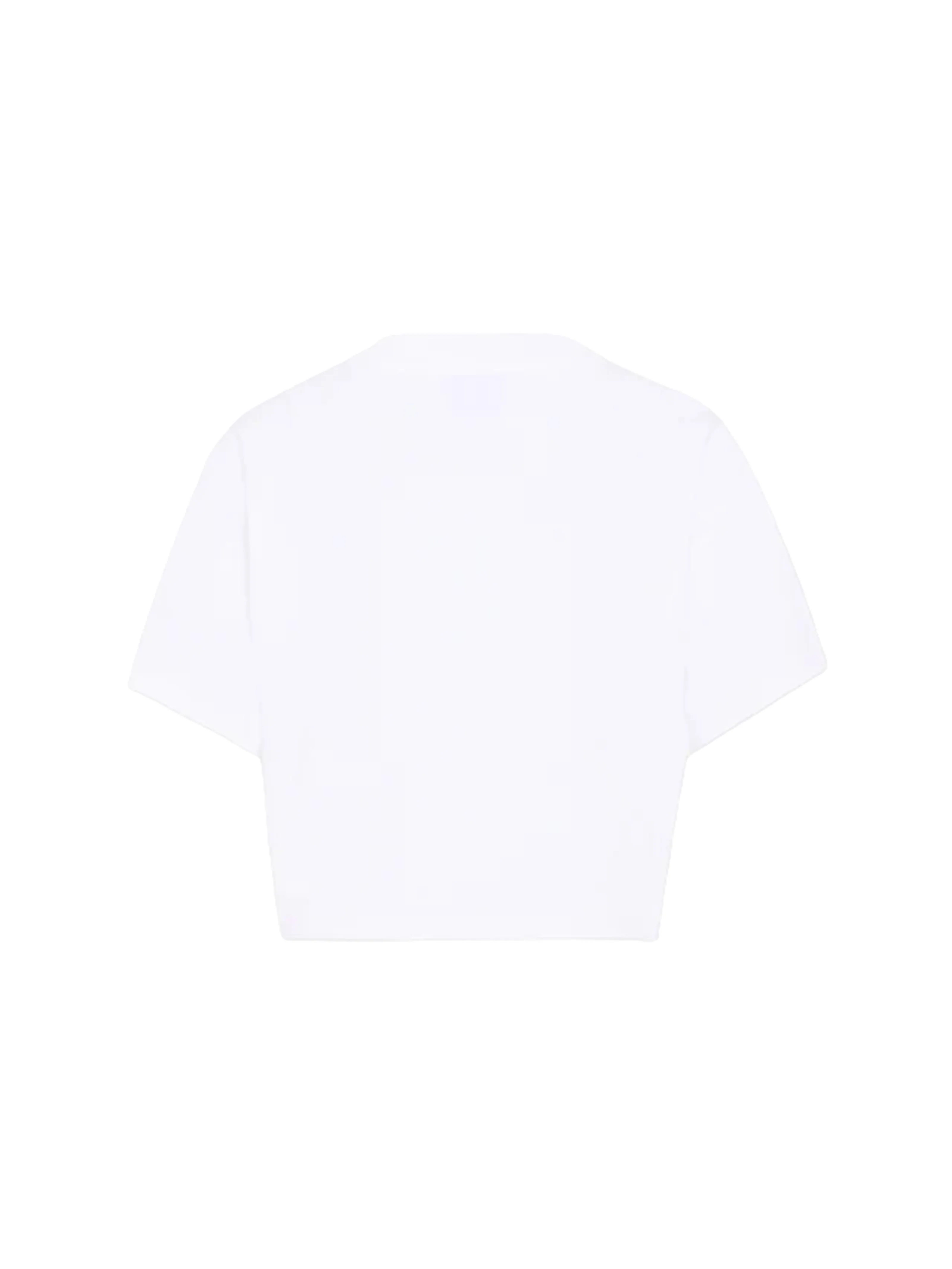 Moschino Kids T-Shirt Crop Bianco con Teddy Bear per Bambine