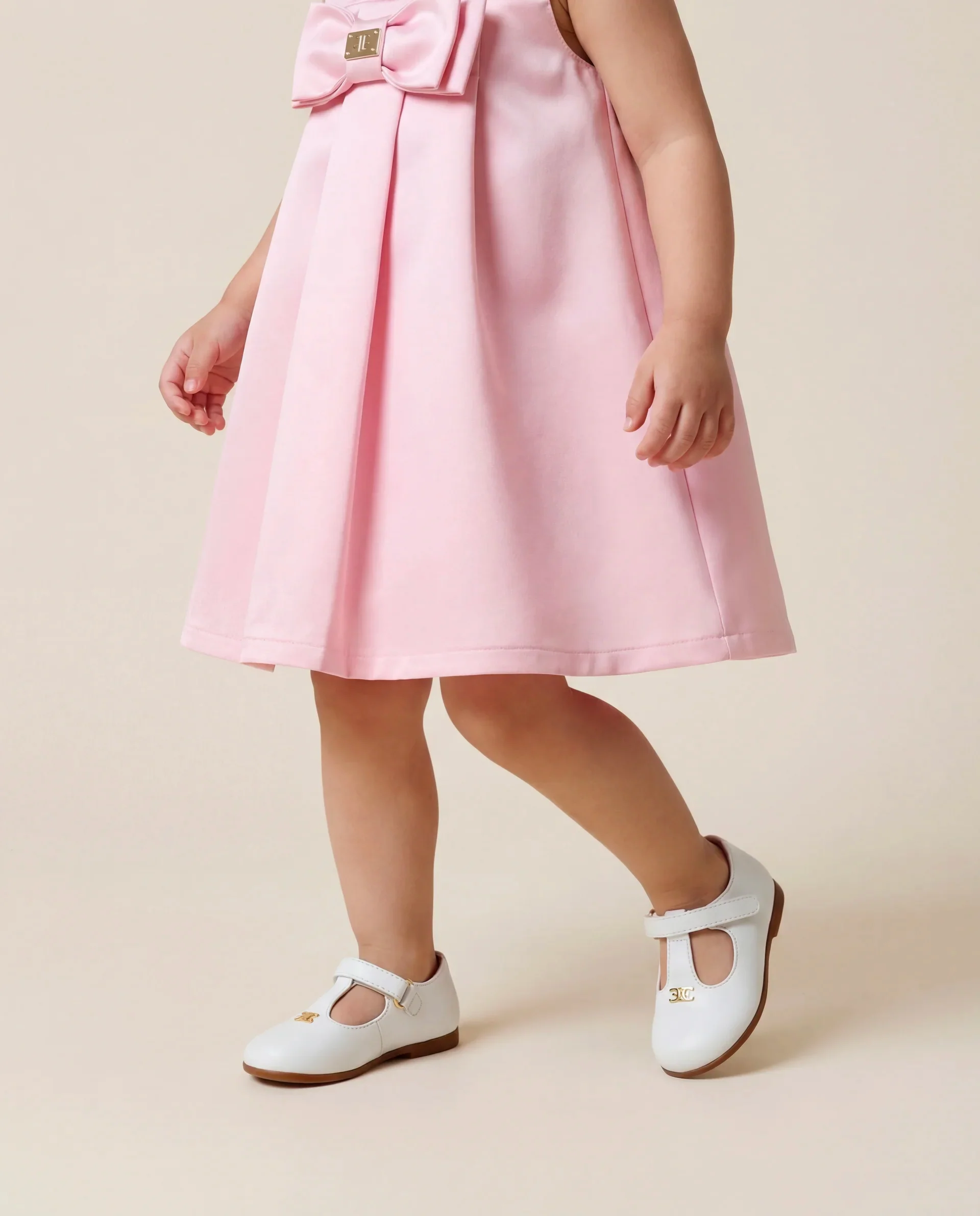 Blumarine Kids Abito Rosa con Maxi Fiocco per Neonate