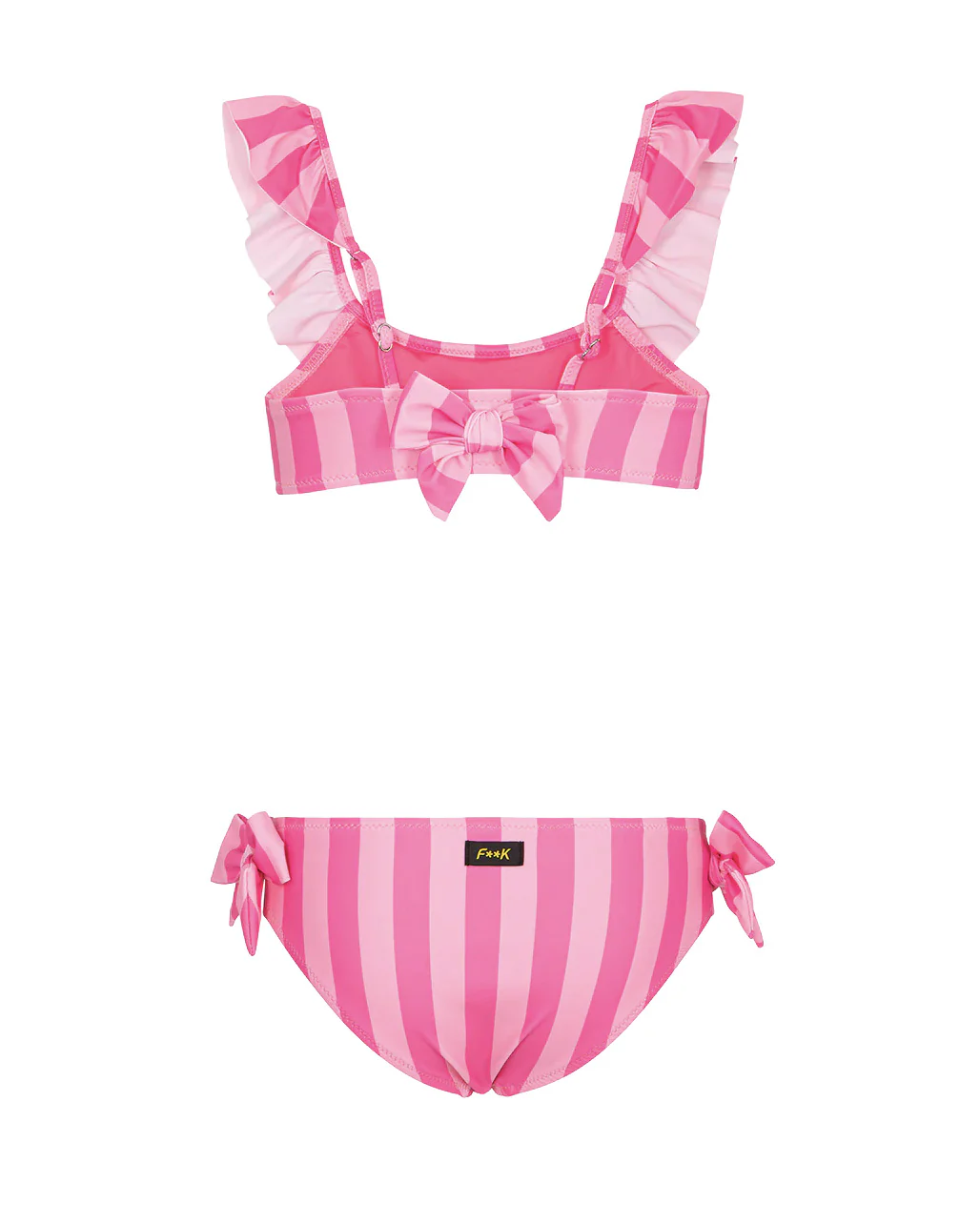 F**K Kids Costume Due Pezzi Fantasia a Strisce Rosa per Bambine