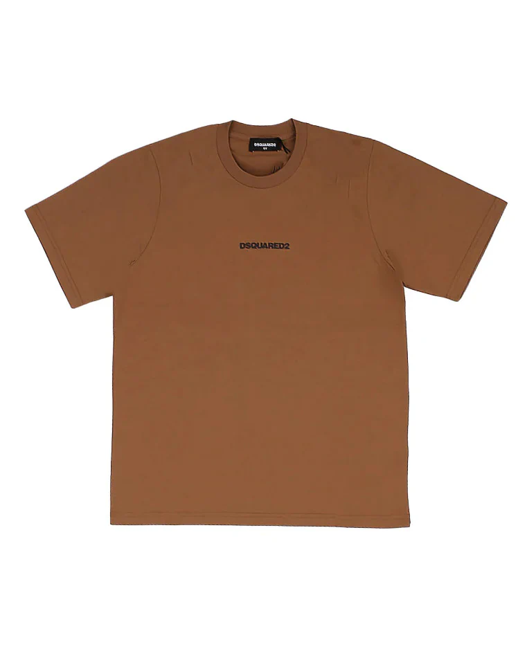 Dsquared2 Kids T-Shirt Marrone con Stampa Logo per Bambini