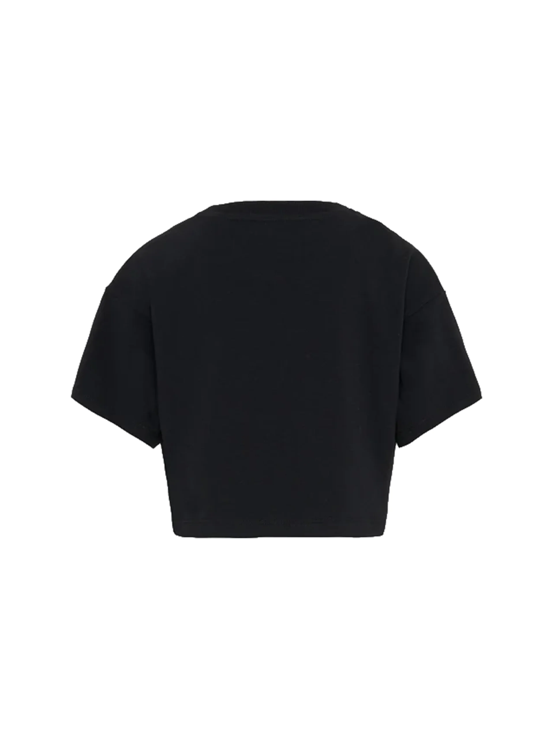 Moschino Kids T-Shirt Crop Nera con Teddy Bear per Bambine