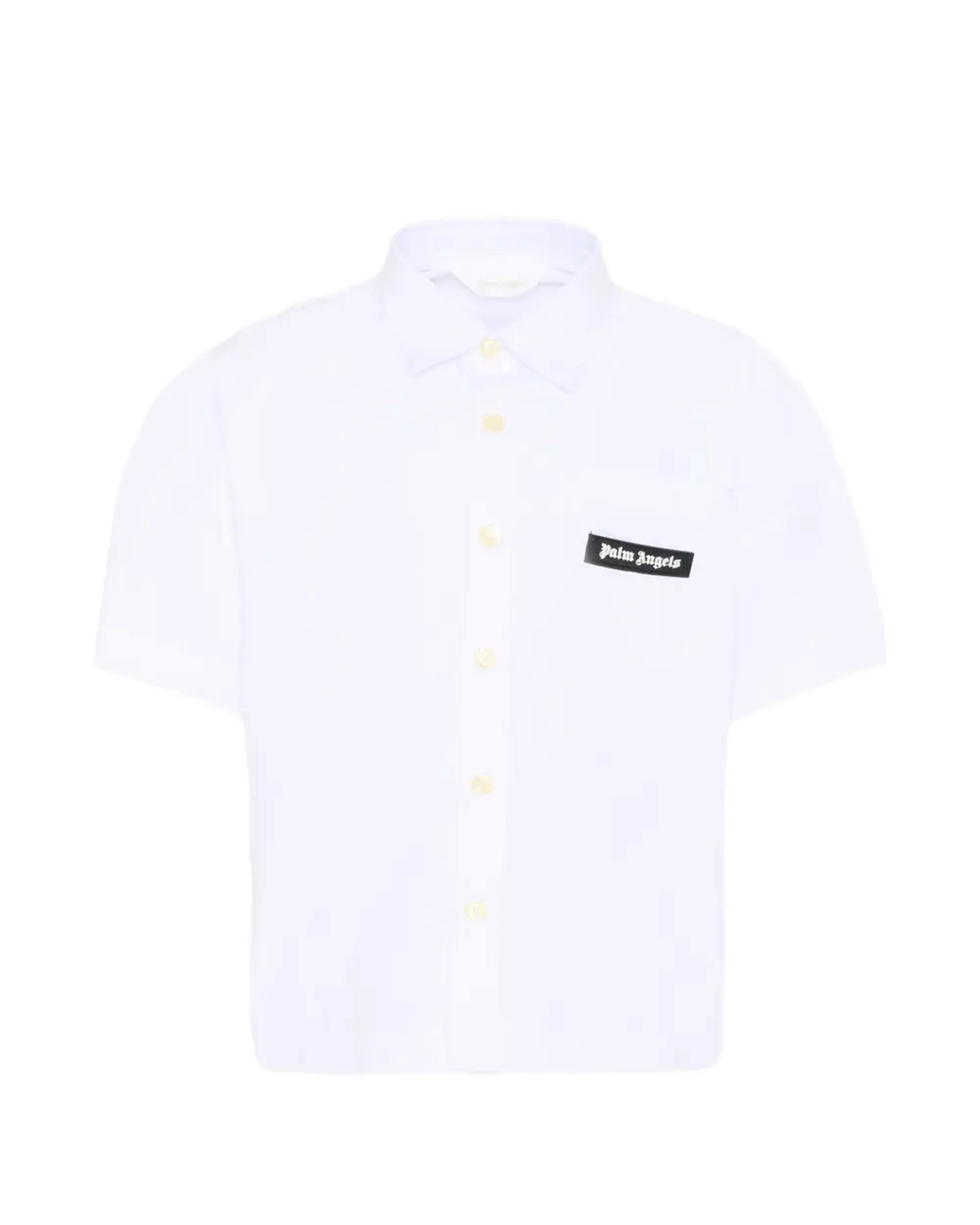 Palm Angels Kids Camicia Bianco con Logo per Bambini